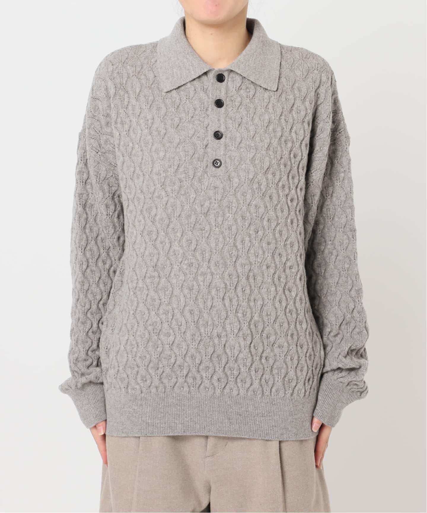 plage WOOLポロニットシャツ ニットシャツ CHOYA URBAN STYLE ニット 鹿の子ニット 半袖