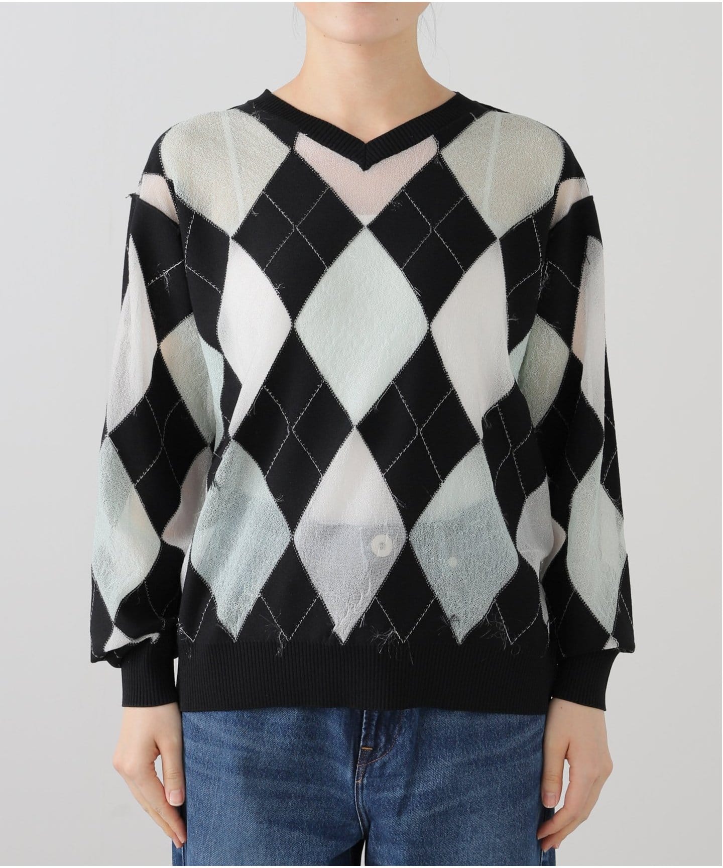 MASU REVERSED ARGYLE SWEATER M25K6KN003：ニット（ニット
