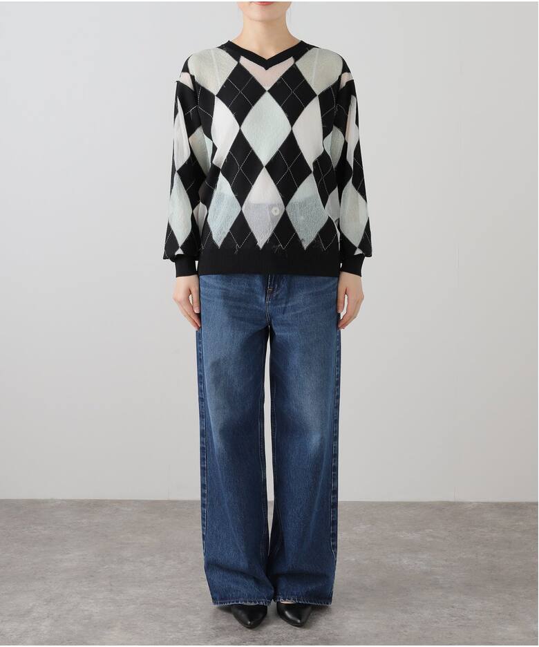 MASU REVERSED ARGYLE SWEATER M25K6KN003：ニット（ニット／セーター 