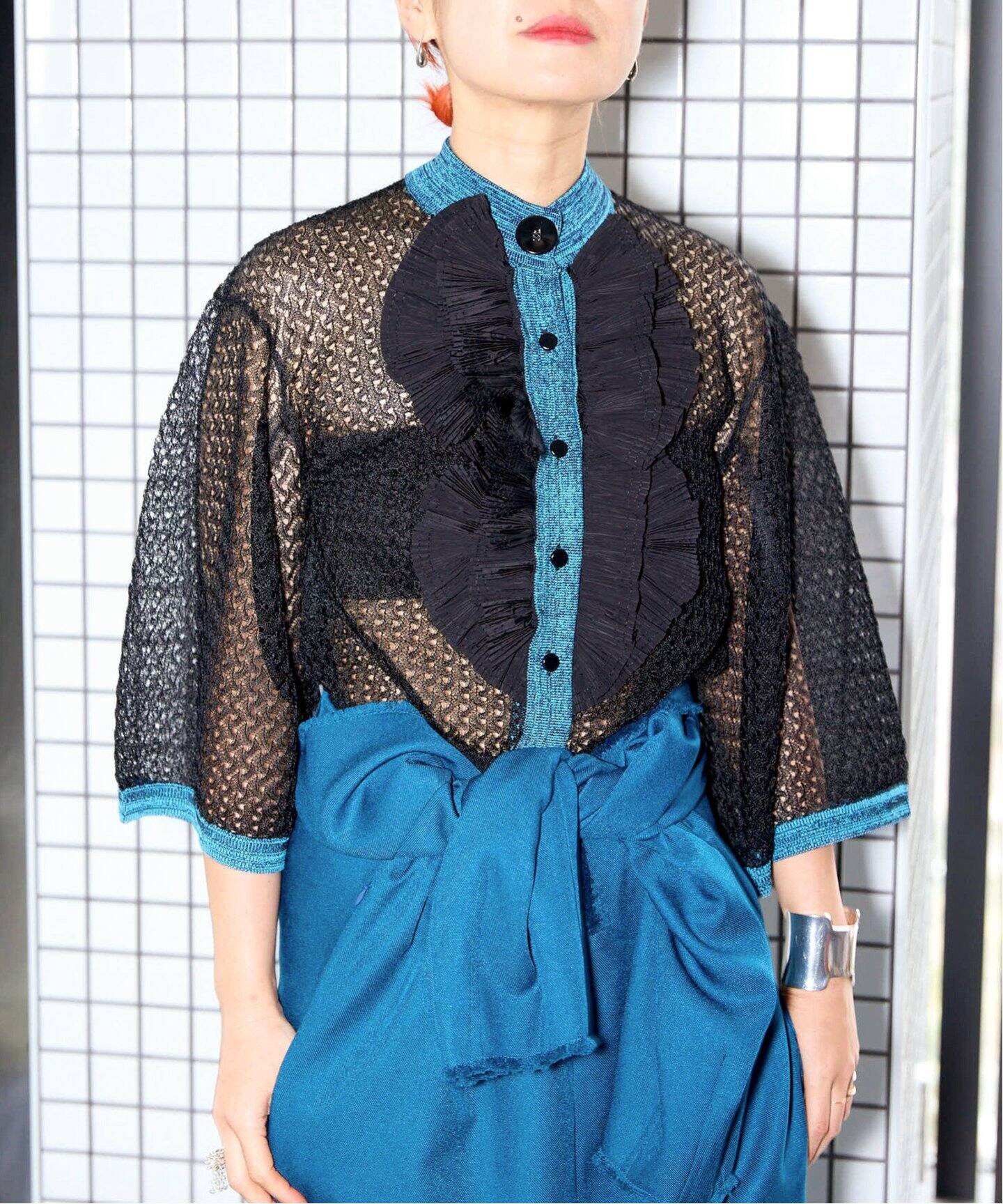 TOGA PULLA LACE KNIT CARDIGAN TP251-X0204：カーディガン（ニット  