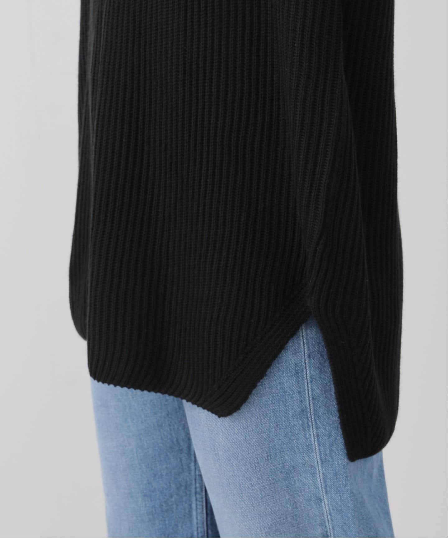 SEEALL WIDE COLLOR RIB TOP SAW53 KJ601：ニットトップス