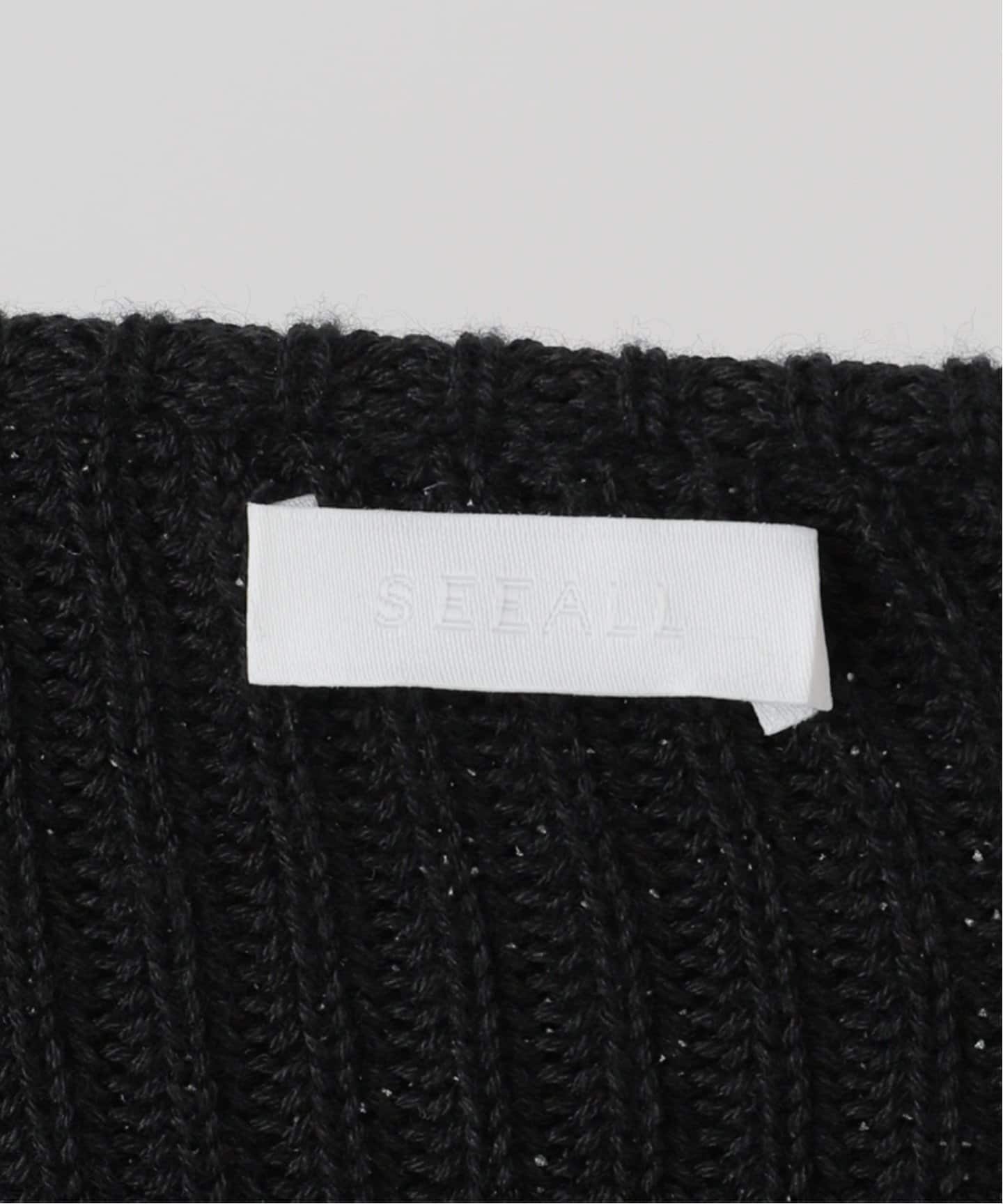 ニット セーター SEEALL WIDE COLLOR RIB TOP SAW53 KJ601：ニットトップス レディース SEEALL WIDE COLLOR RIB TOP SAW53 KJ601：ニットトップス