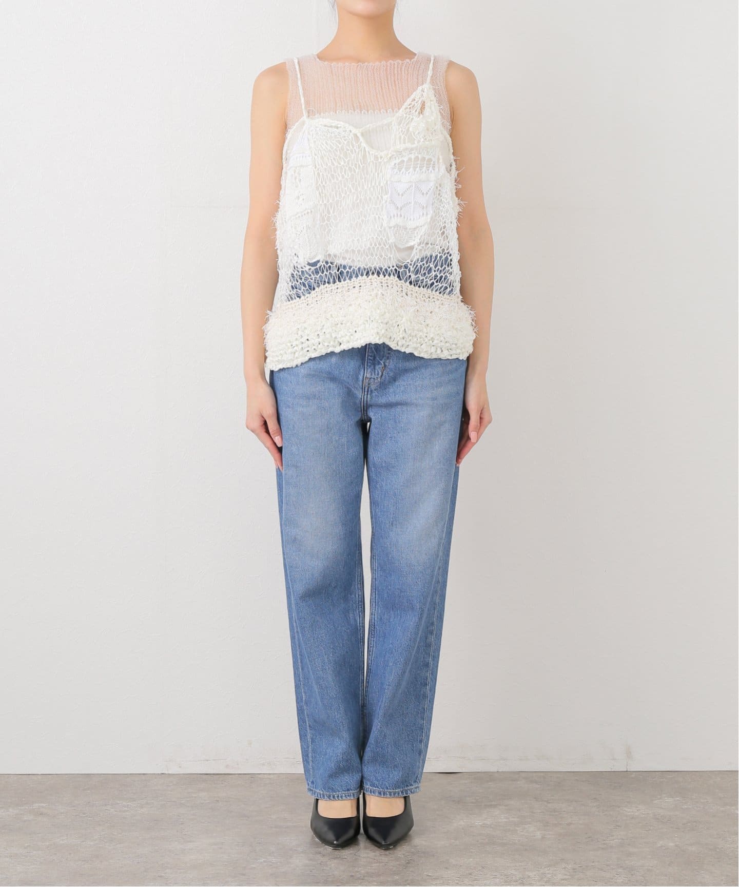 ODAKHA 別注 WHITE SPECTER MIXTURE CAMISOLE OH25SSHK10：ニット