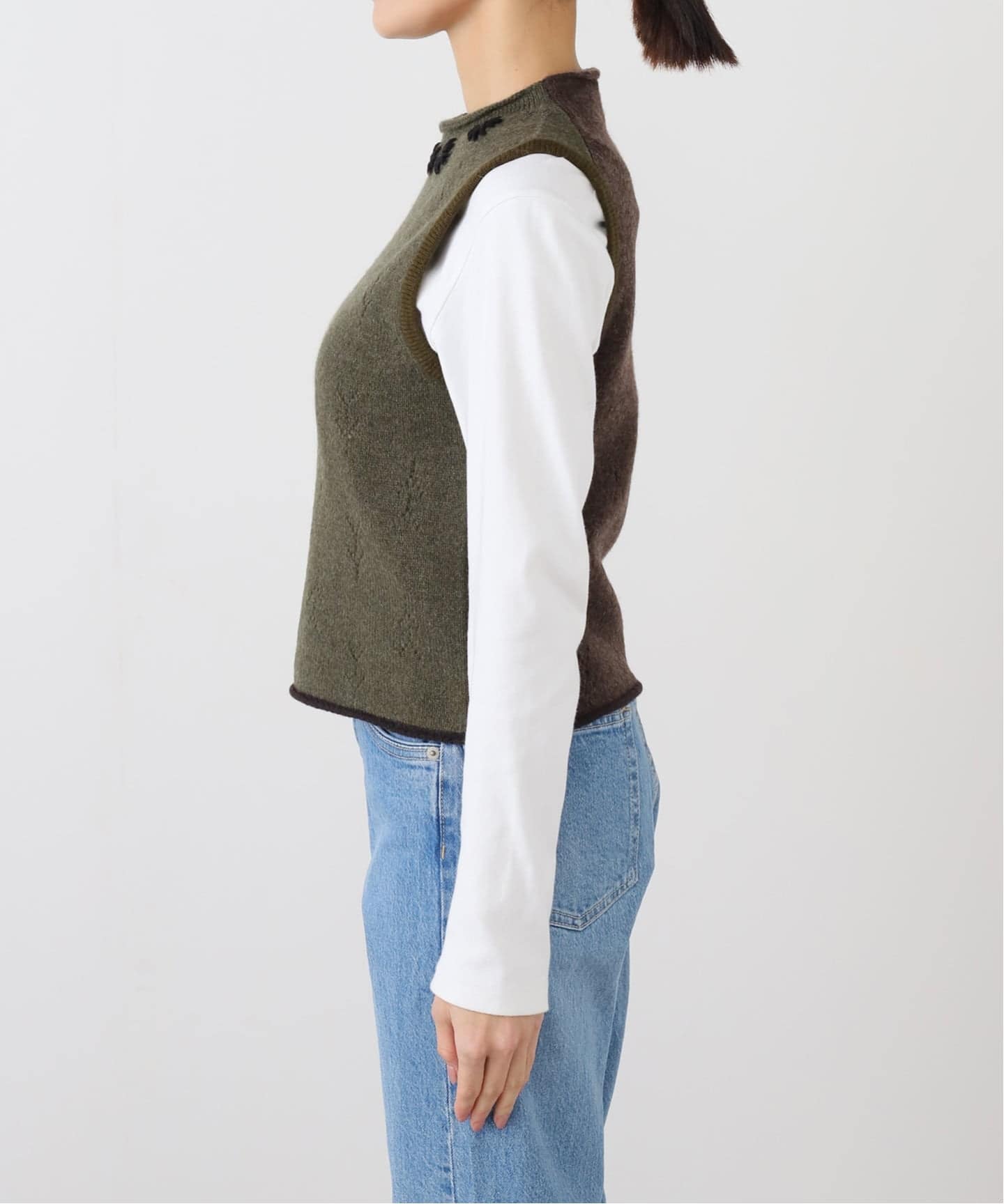 YANYAN DAISY CREW TANK YYW25-1361：ニットベスト（ニット／セーター