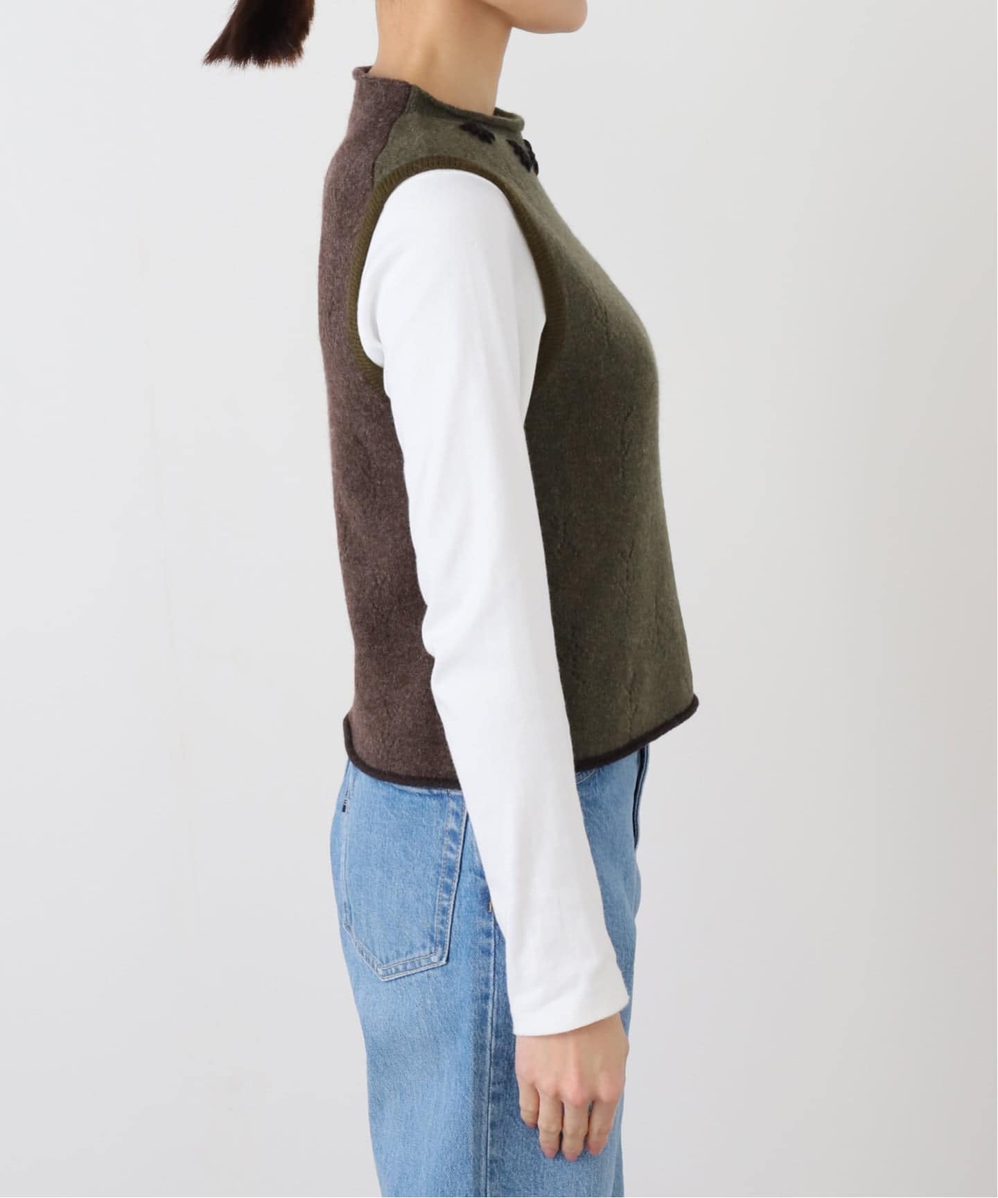 YANYAN DAISY CREW TANK YYW25-1361：ニットベスト（ニット／セーター