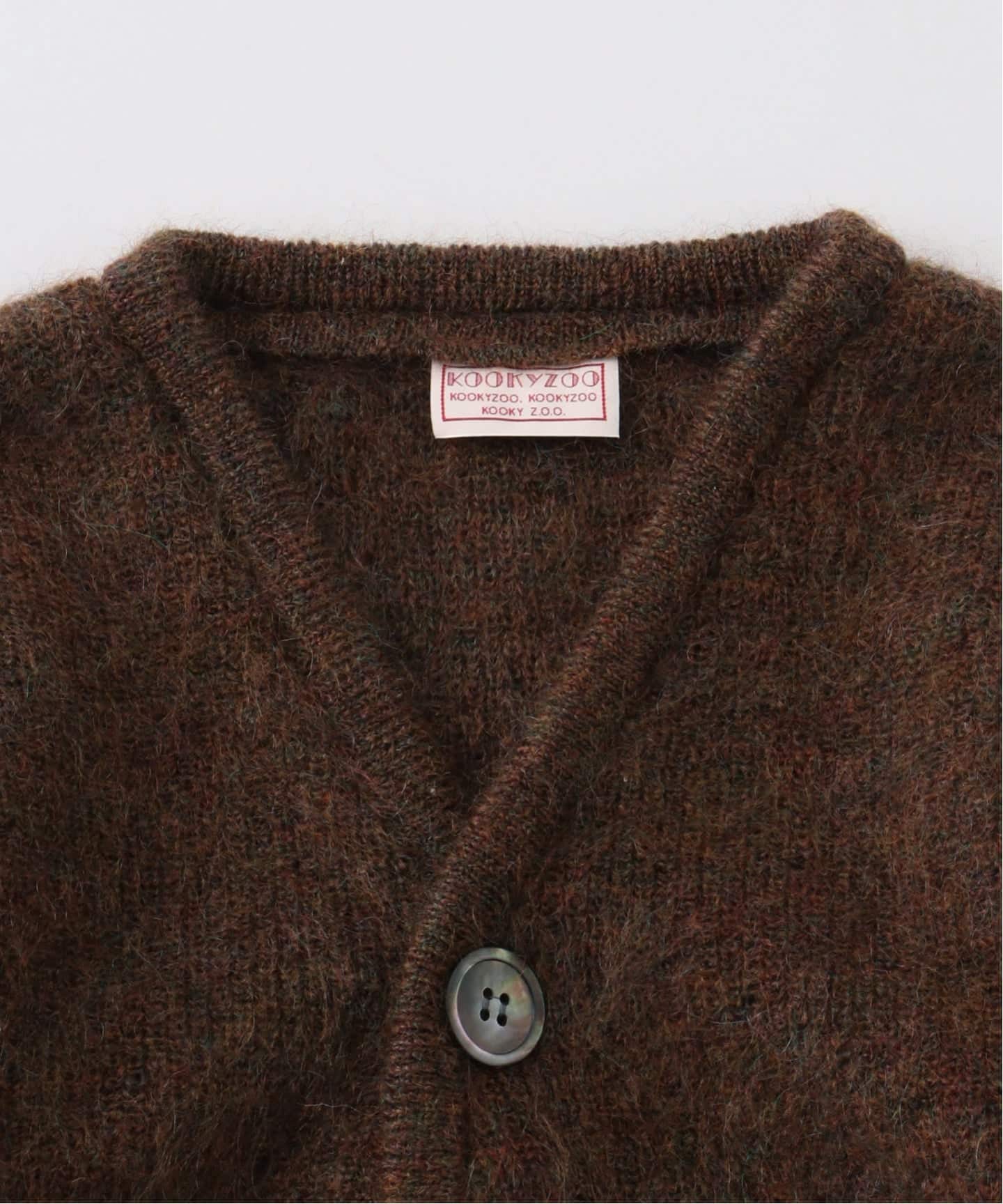 moose's ニットカーディガンRich cardigan brown KOOKY ZOO/クーキーズー】MOHAIR CARDIGAN：ニット