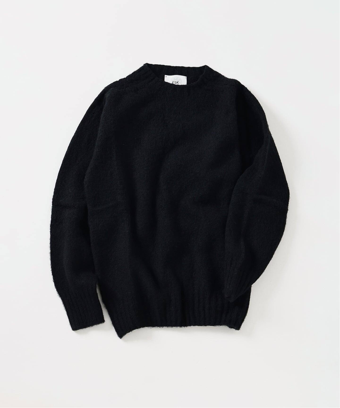 【良質ニット、新品】ESK(エスク)　ブラック　レディース36 ESK エスク】EX Whole garment sweater：ニット（ニット／セーター