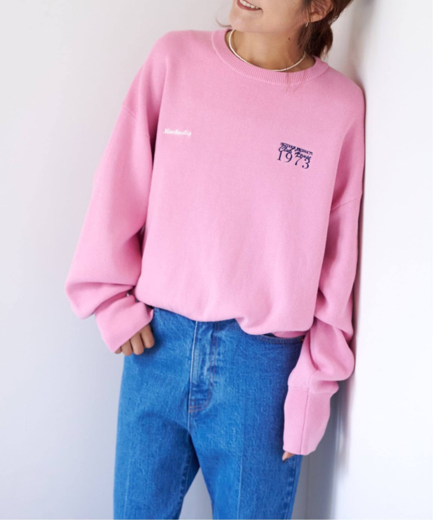 ロゴシシュウスウェットライクニットプルオーバー（ニット／セーター