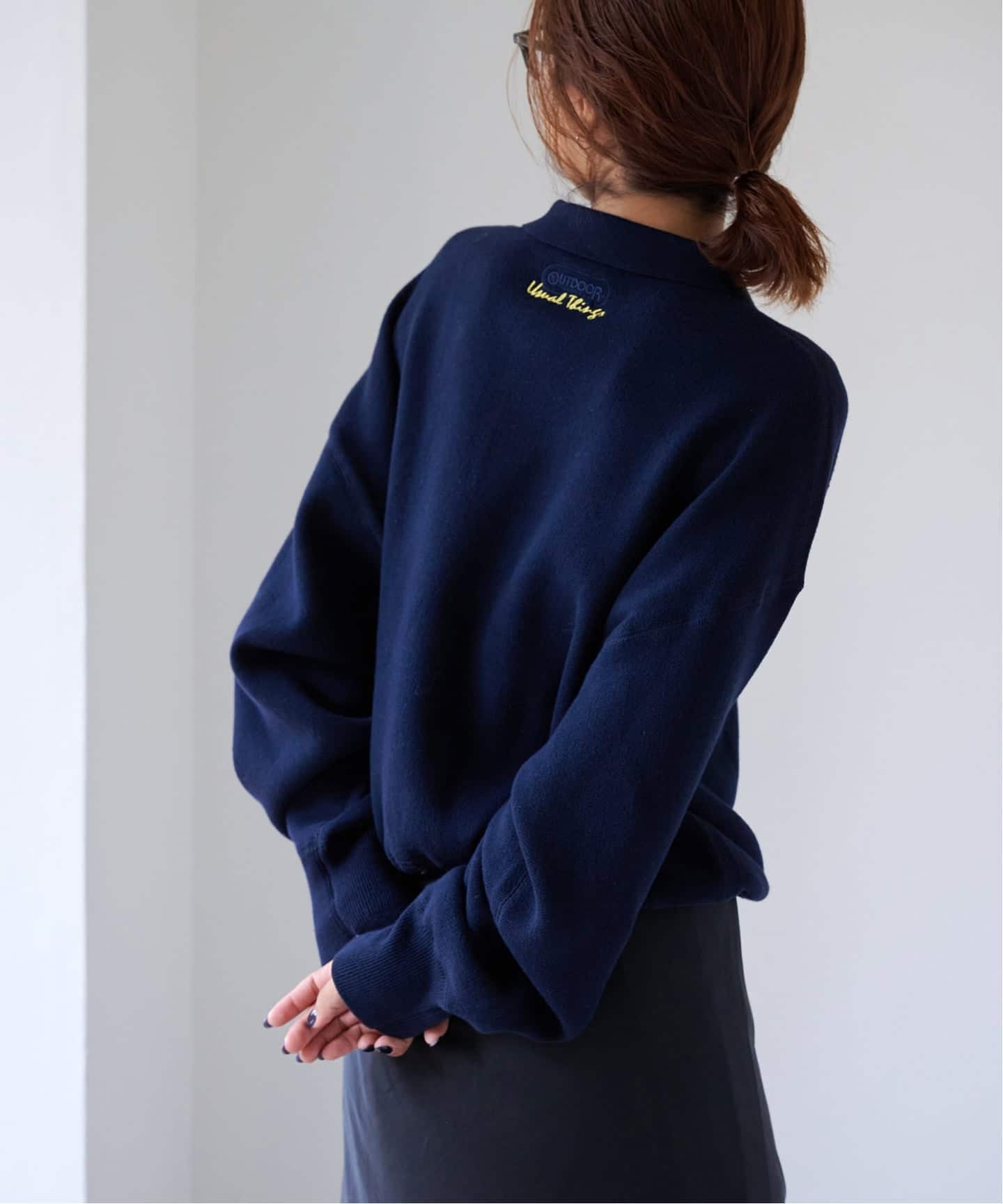 ≪予約≫スエットライクニットハーフZIPプルオーバー（ニット