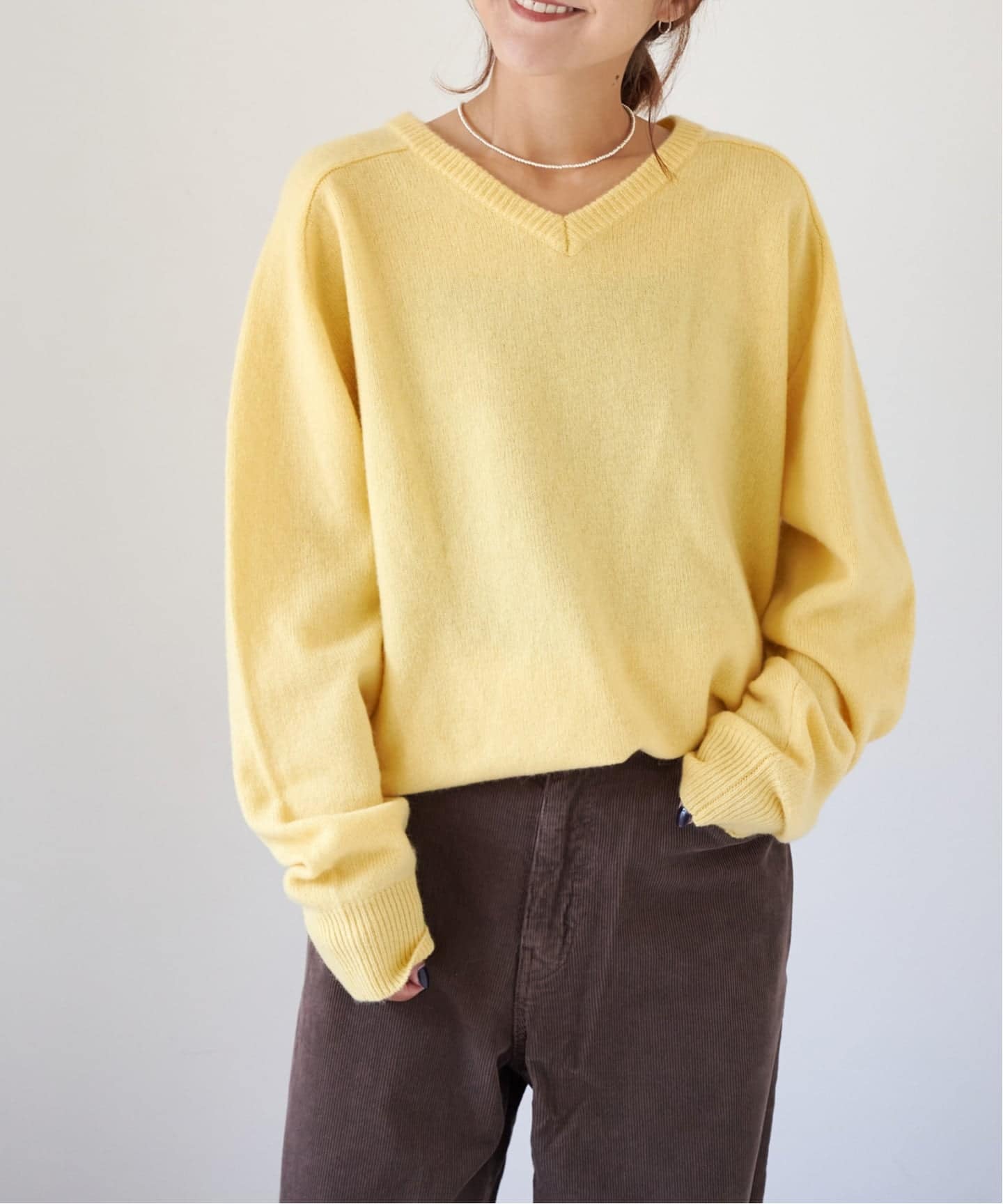 シグネチャー7G Vネックプルオーバー ウール100%（ニット／セーター