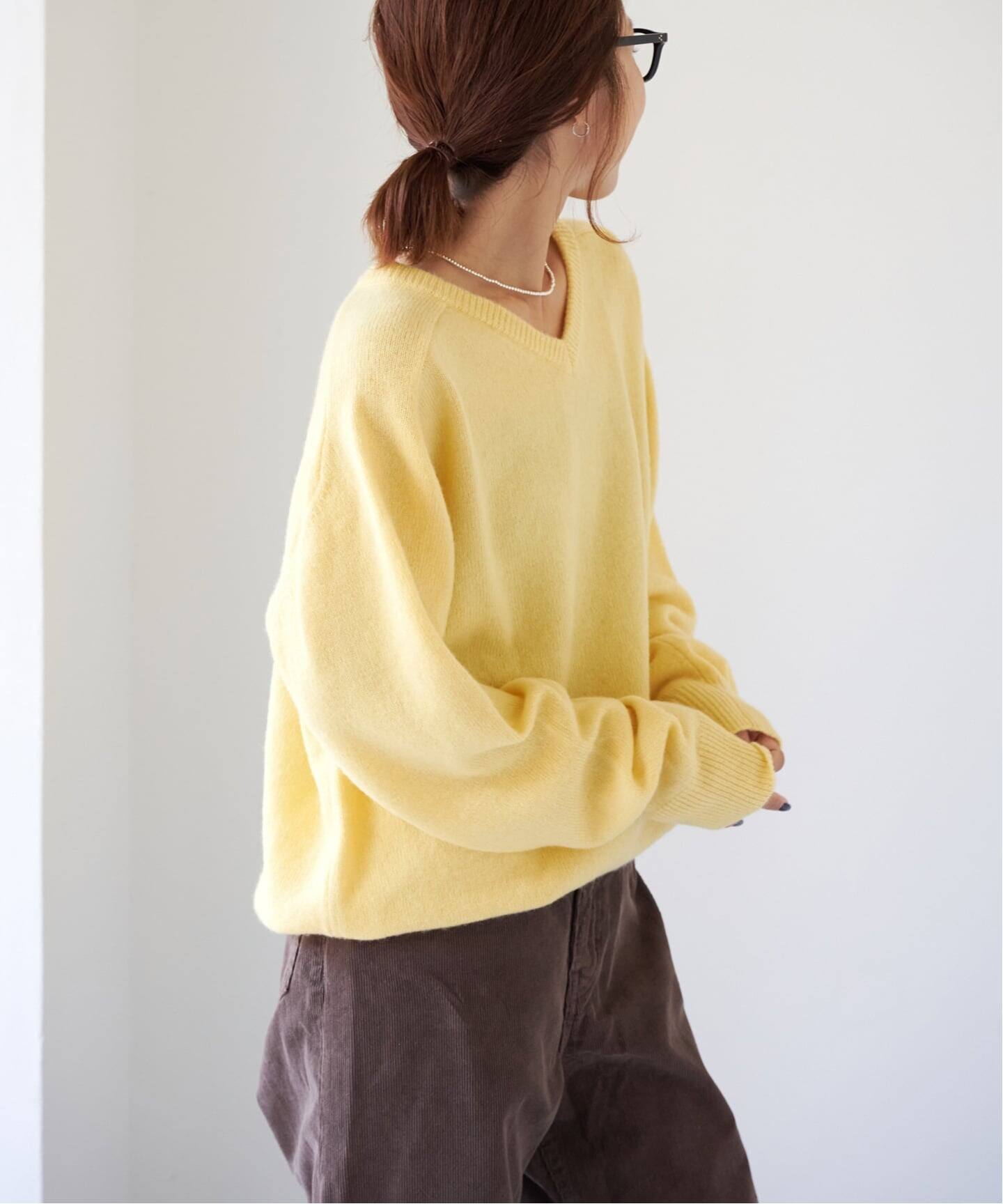 シグネチャー7G Vネックプルオーバー ウール100%（ニット／セーター