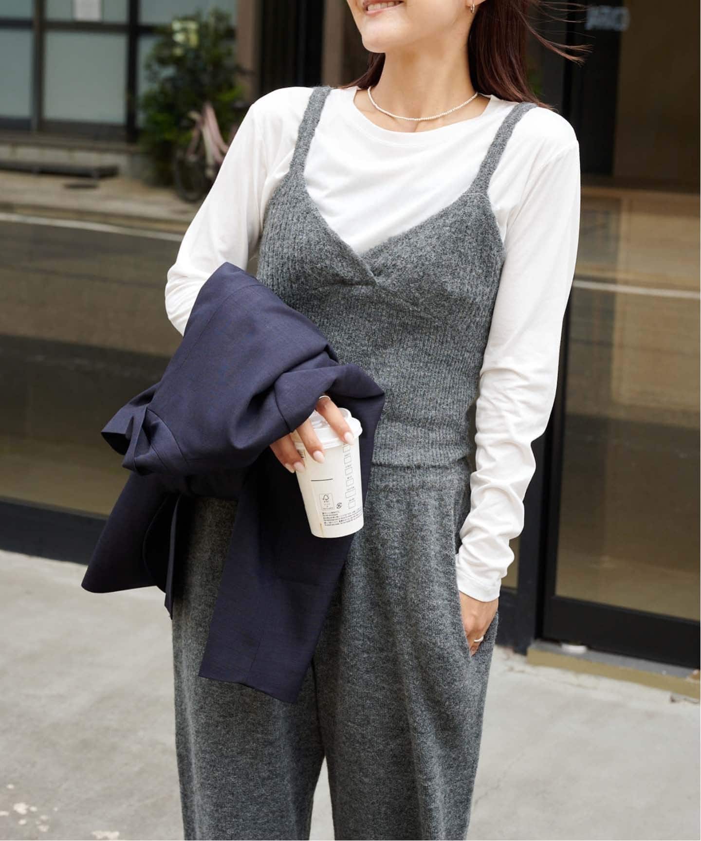 かぐれ　カラーネップアルパカニットキャミソール（gray） かぐれ（カグレ）の「カラーネップアルパカニットキャミソール