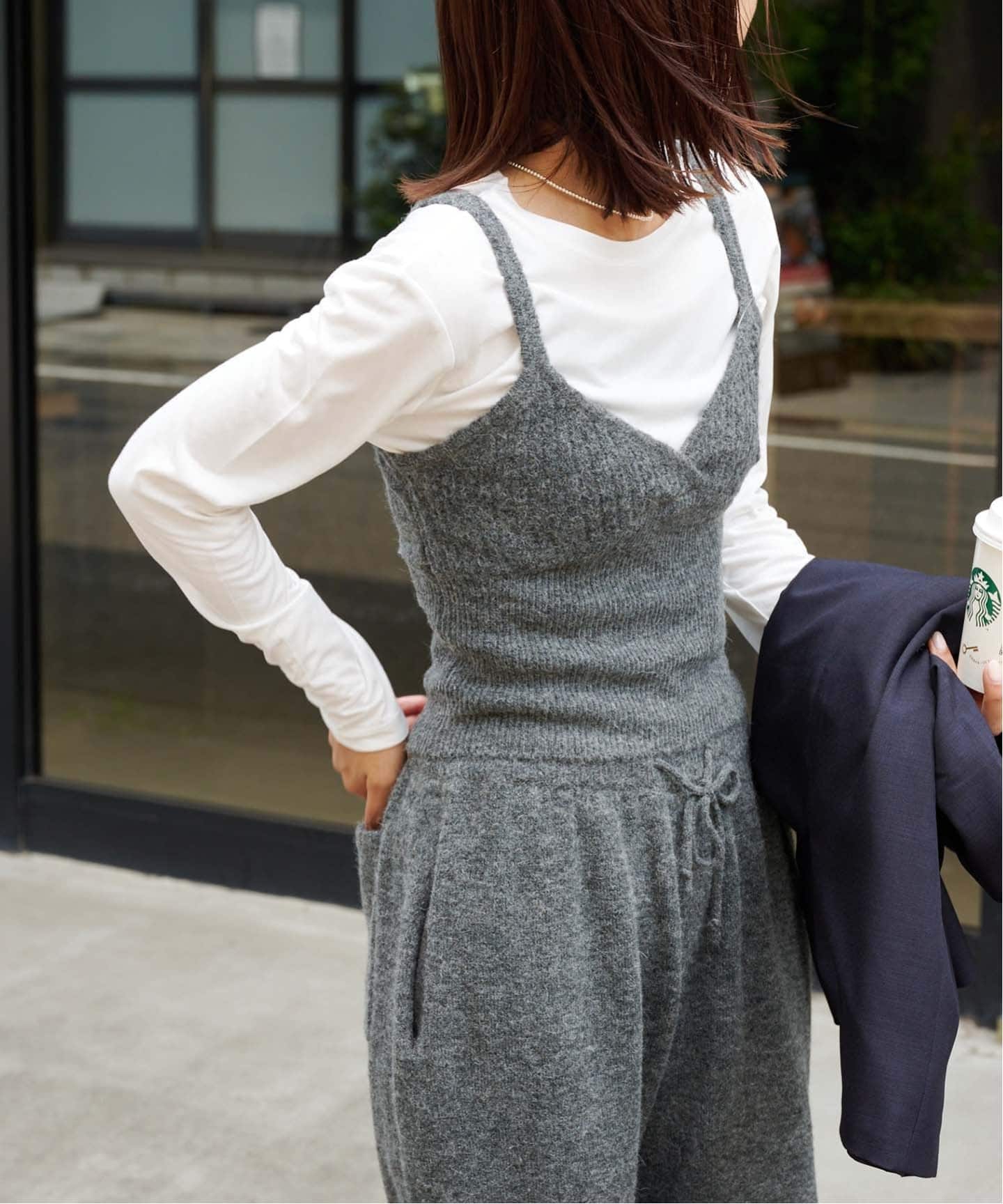 かくれ アルパカニットキャミソールベスト かくれ アルパカニットキャミソールベスト かぐれ（カグレ）の