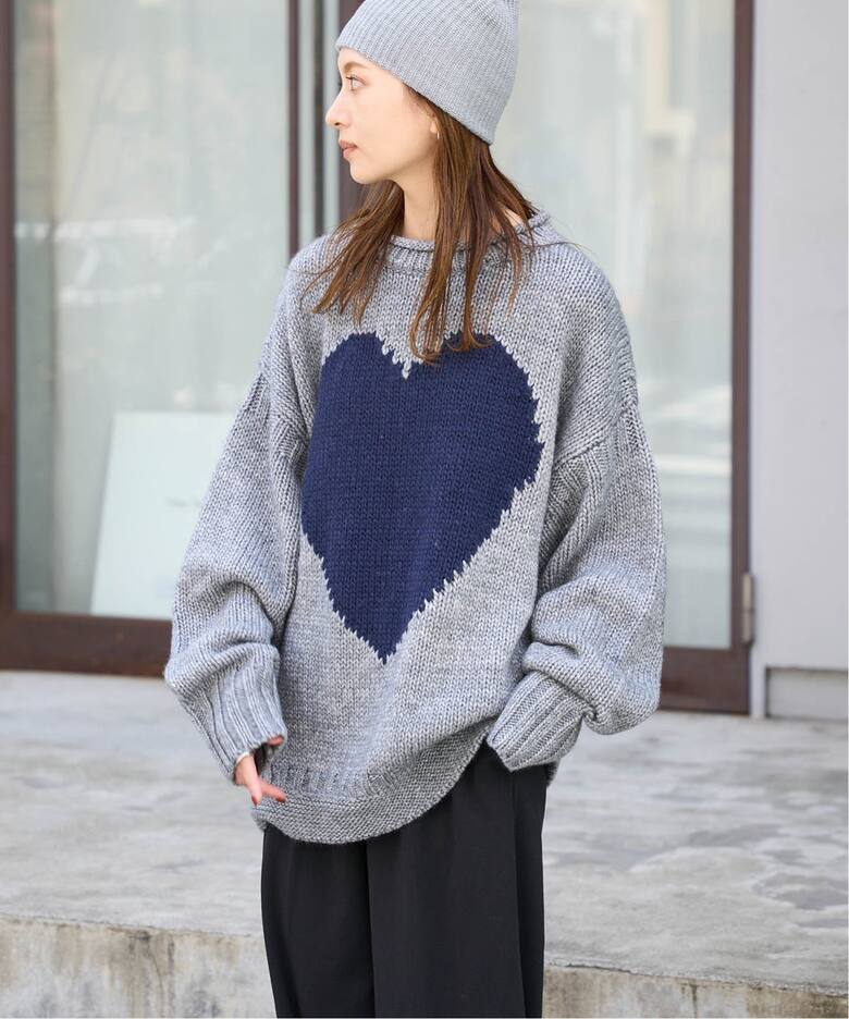 NKNIT pattern knit ハートニット グレー サイズ0 NKNIT / ♡pattern  