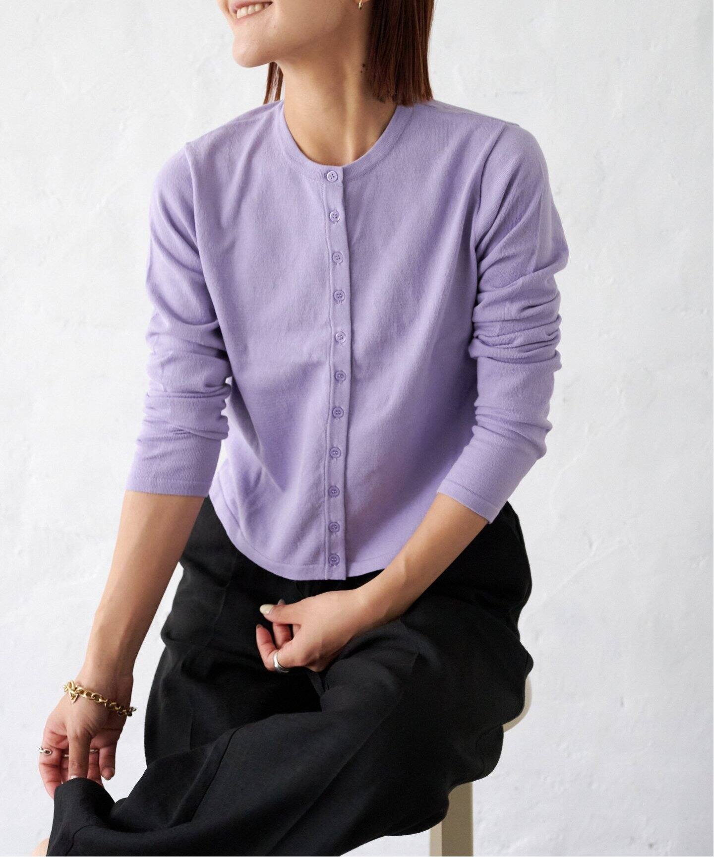 【完売品】TTT_MSW クルーネック カーディガン グレー ドゥーズィエムクラス 2023AW WISH クルーネック カーディガン