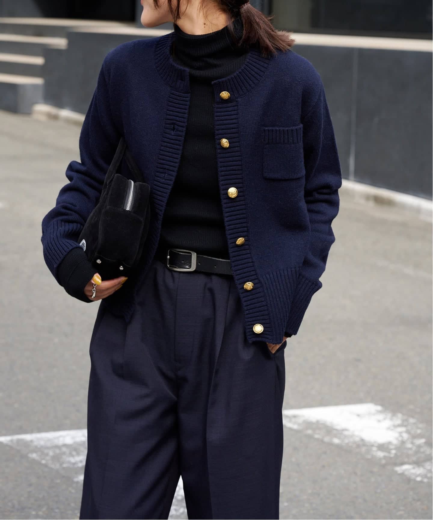 ネイビー ニットカーディガン ゴールドボタン 金ボタンカーデ(カーディガン)｜トップス｜SNIDEL(スナイデル)の通販