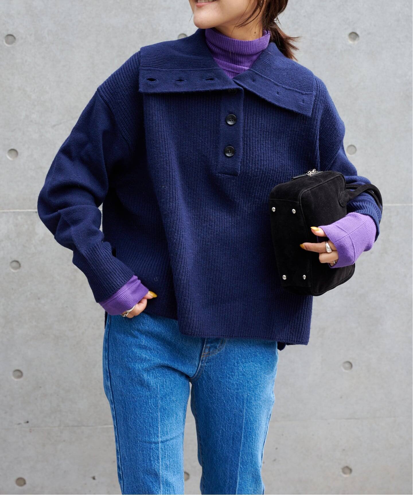 ワイドカラーニットプルオーバー（ニット／セーター）｜OUTDOOR