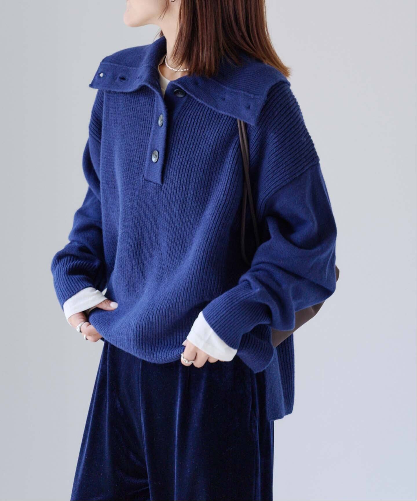 ワイドカラーニットプルオーバー（ニット／セーター）｜OUTDOOR