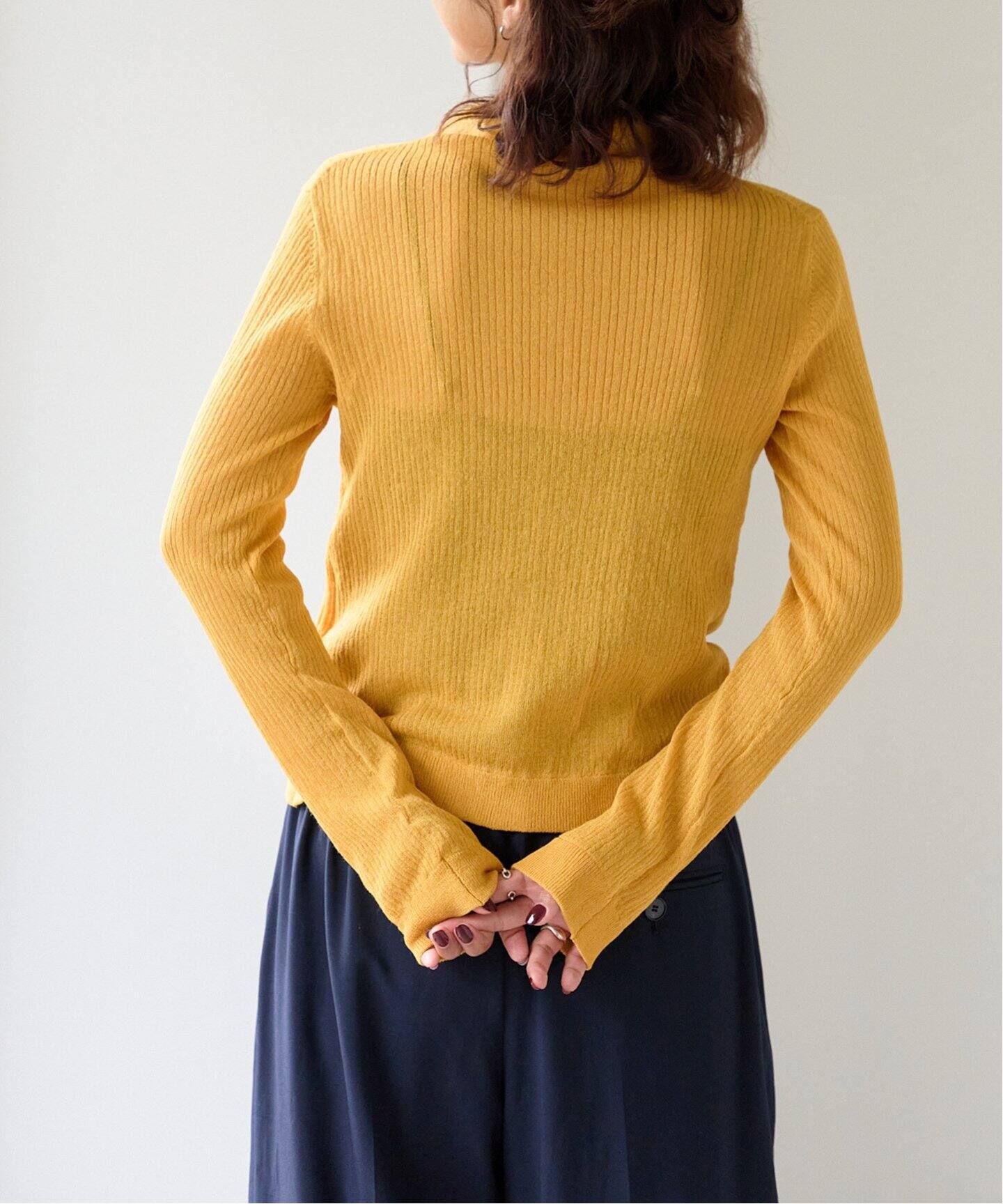 【yellow】シアーリブポロニット シアー ポロニットプルオーバー（ニット／セーター）｜FRAMeWORK
