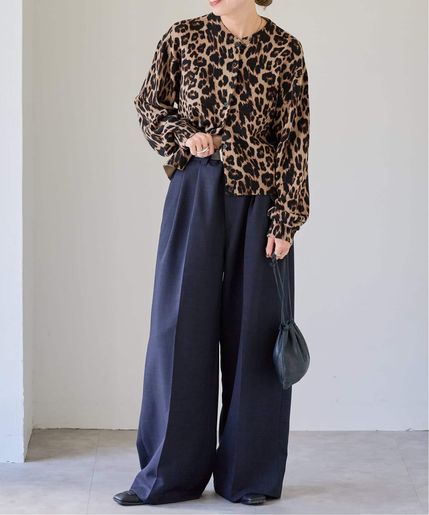 OUTDOOR PRODUCTS レオパード クルーネックカーデ今季新品 OUTDOOR PRODUCTS Usual Things｜追加4 レオパード プリントクルー