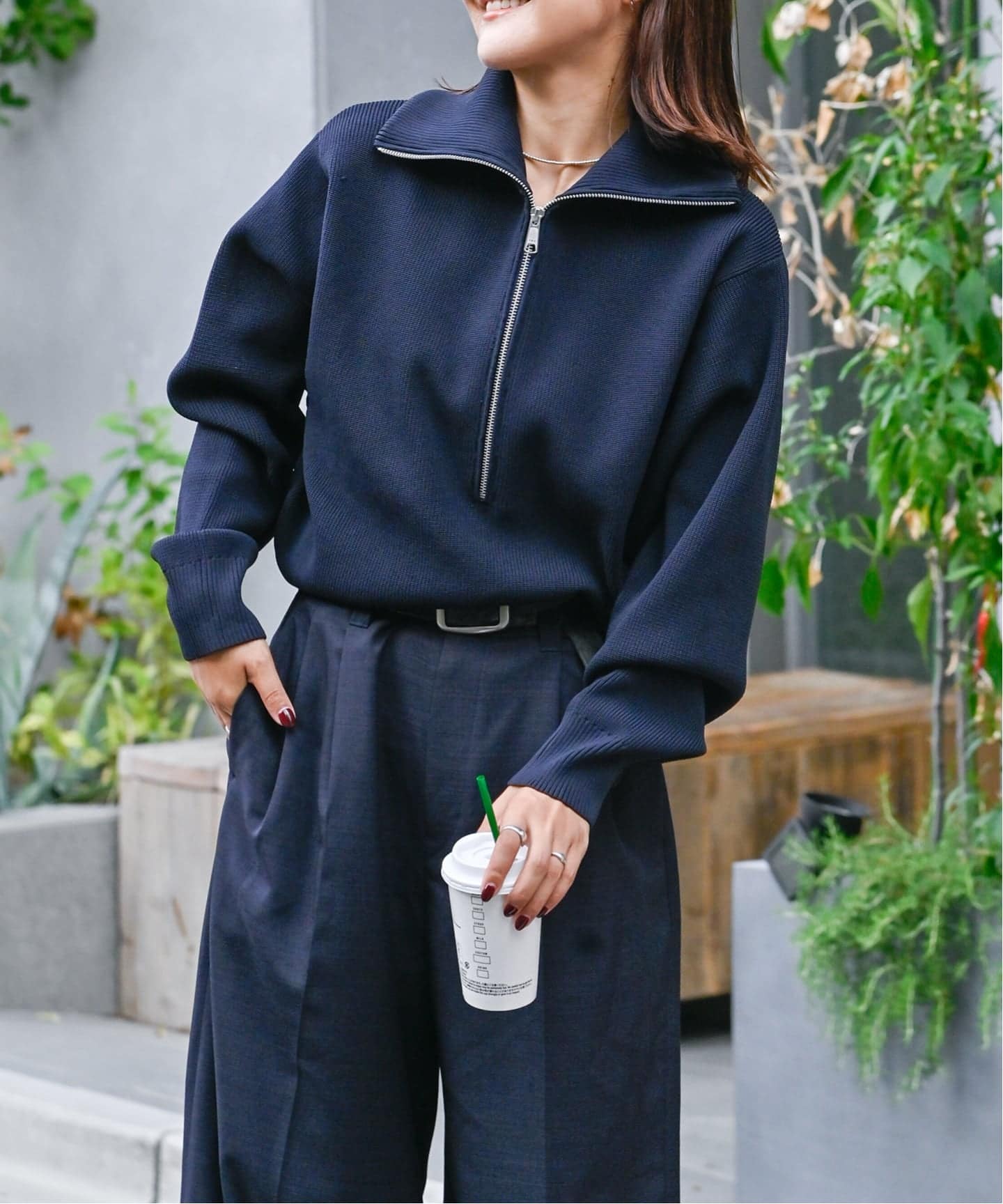 【haidondon.2.28】 ハーフジップ×ケーブルニット　2点 LOGAN別注 ライトウエイトハーフジップニット（ニット／セーター