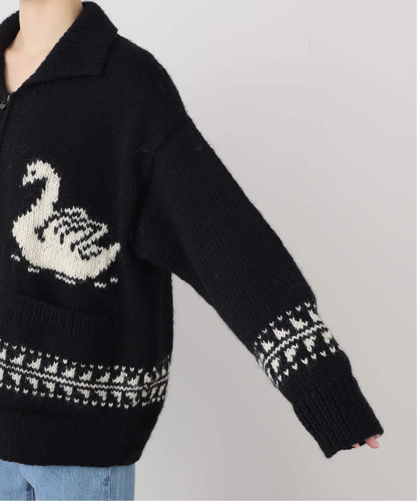 ネパールスワンカウチンハンドニットカーディガン（ニット／セーター