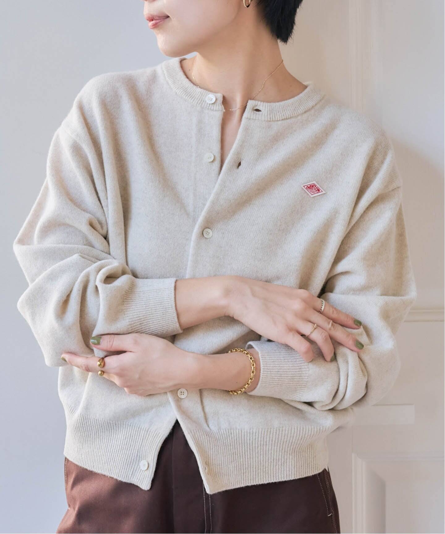 DANTON シャツカーディガン　ベージュ 38 DANTON シャツカーディガン ベージュ 38 DANTON シャツカーディガン