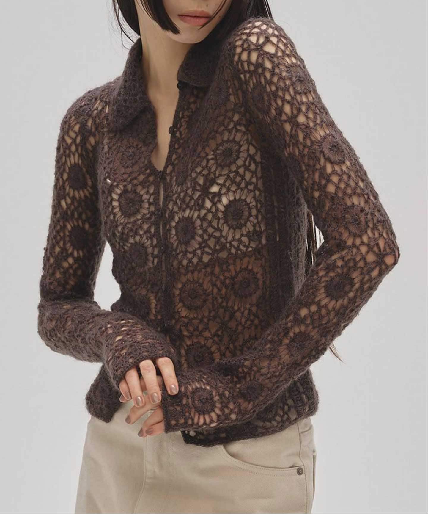 トップス todayful Mohair Crochet Knitshirts Mohair Crochet Knitshirts（ニット）｜TODAYFUL（トゥデイフル