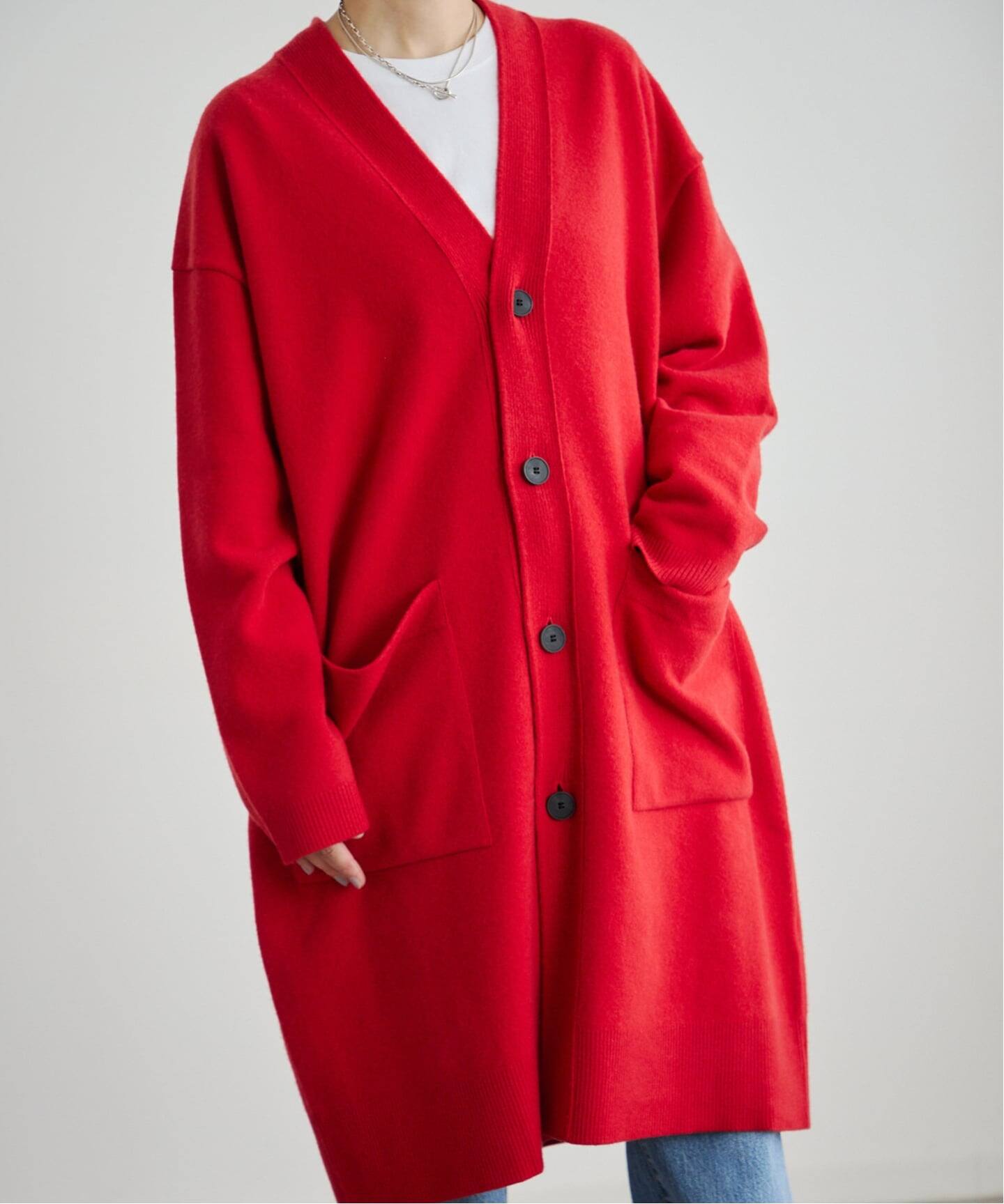 ATON MERINO COLLEGE KNIT OVERSIZED C/D（カーディガン）｜BOICE FROM