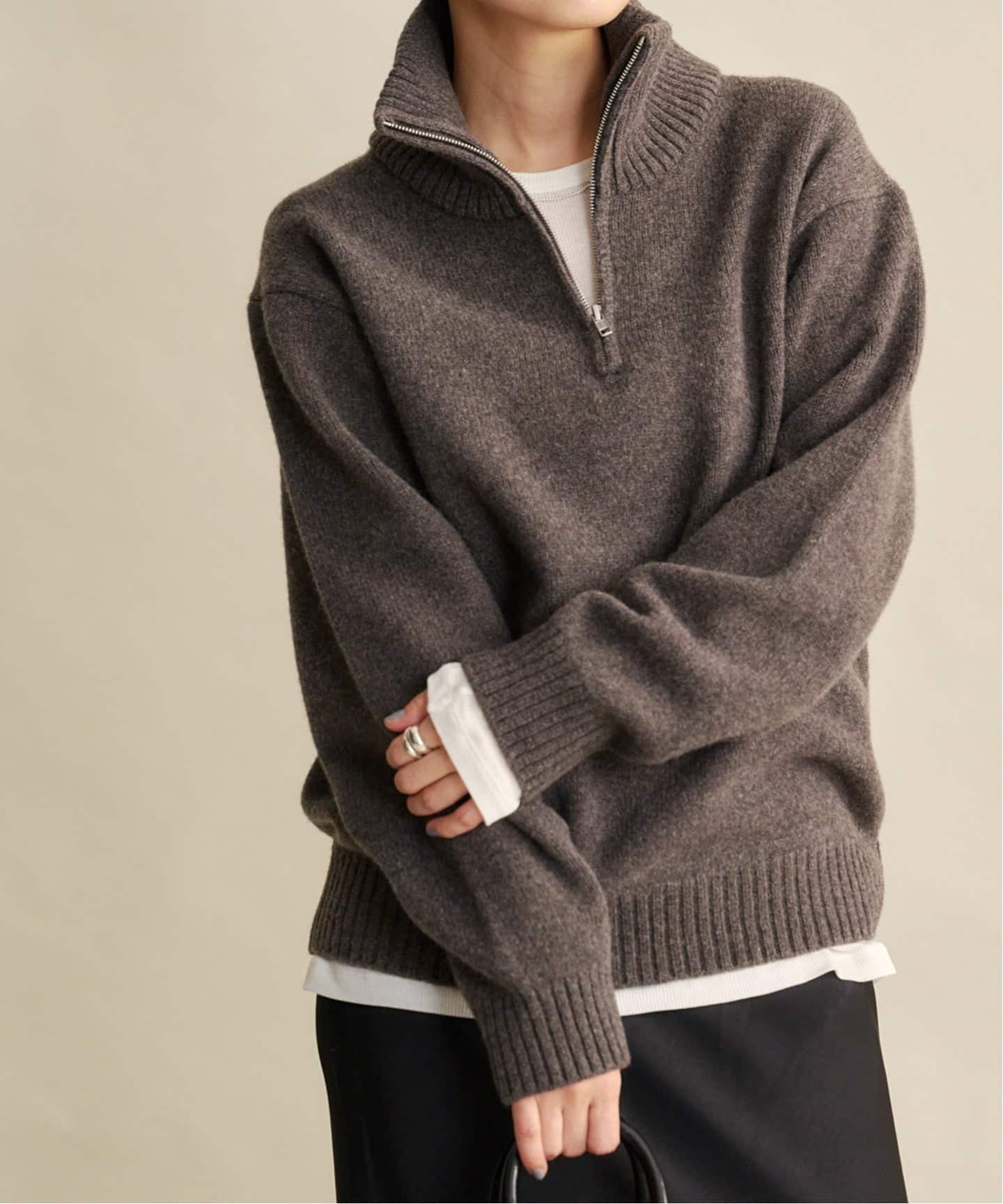 トップス ATON LAMBS WOOL | BOTTLENECK SWEATER 24AW ATON LAMBS WOOL BOTTLENECK SWEATER