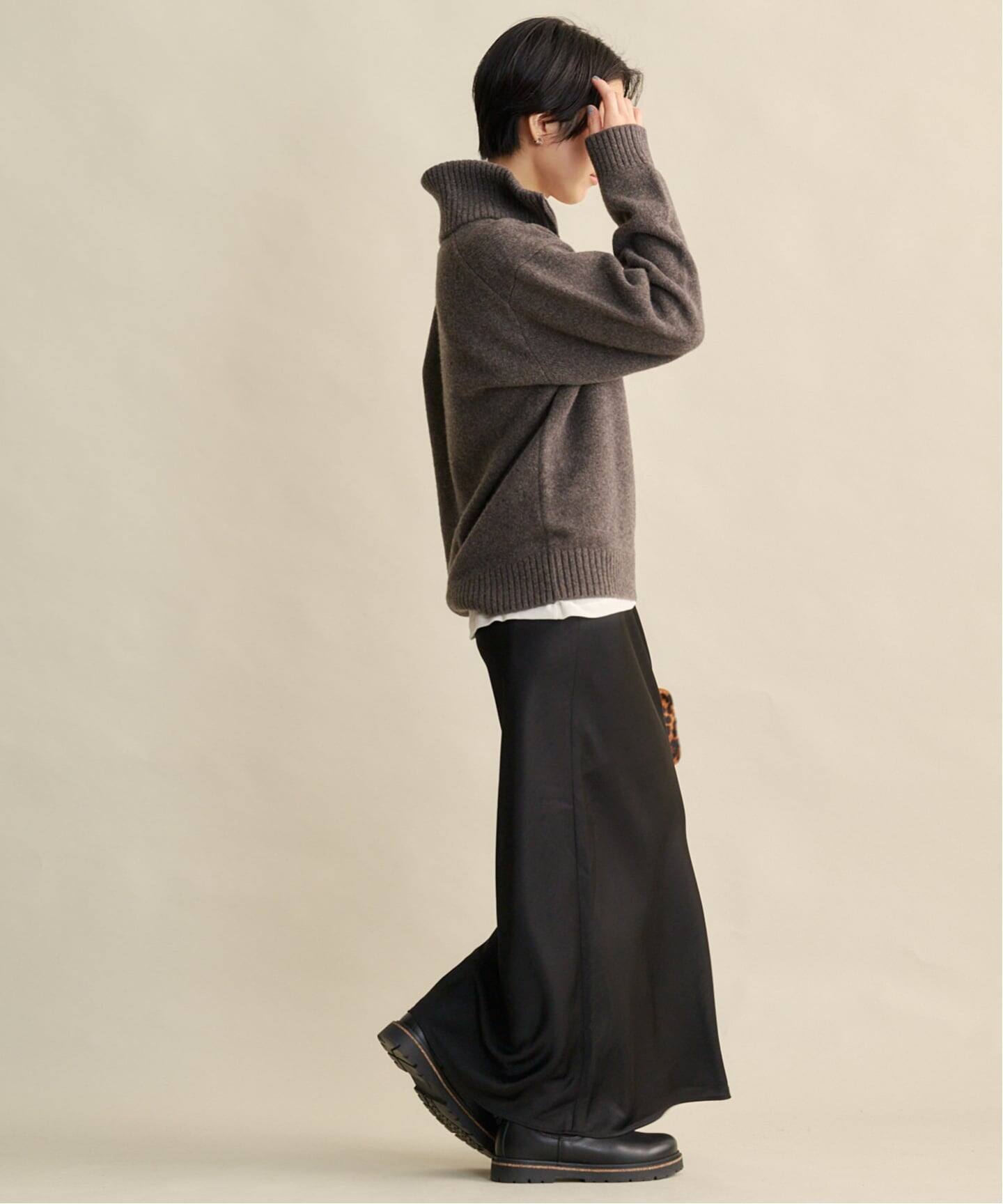 ATON LAMBS WOOL HALF ZIP SWEATER（ニット／セーター）｜BOICE FROM