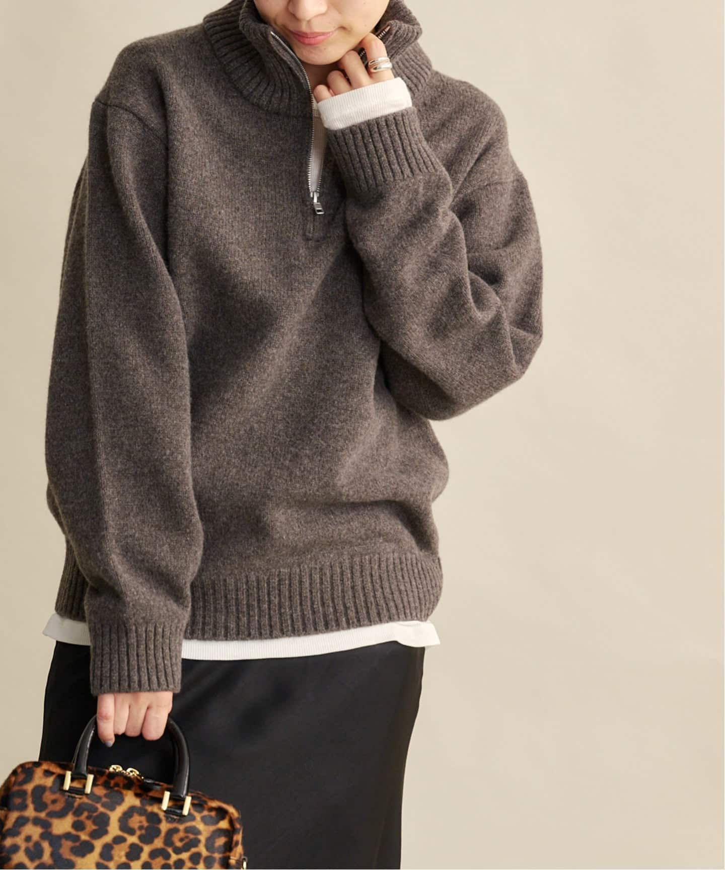 トップス ATON LAMBS WOOL | BOTTLENECK SWEATER 24AW ATON LAMBS WOOL BOTTLENECK SWEATER