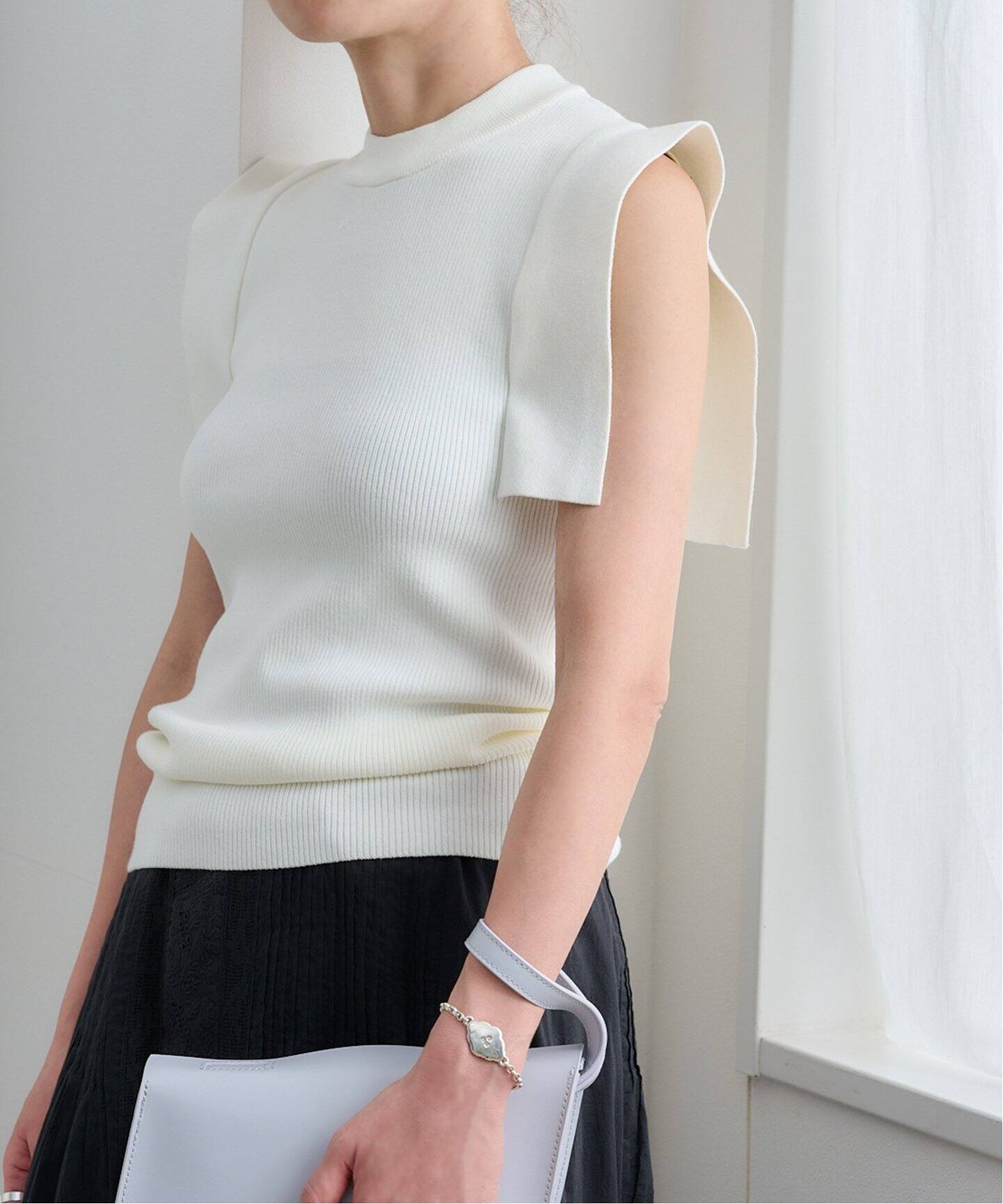 【セール】CLANE SQUARE SLEEVE KNIT TOPS 2 CLANE - スクエア スリーブ ニット トップス - SQUARE SLEEVE