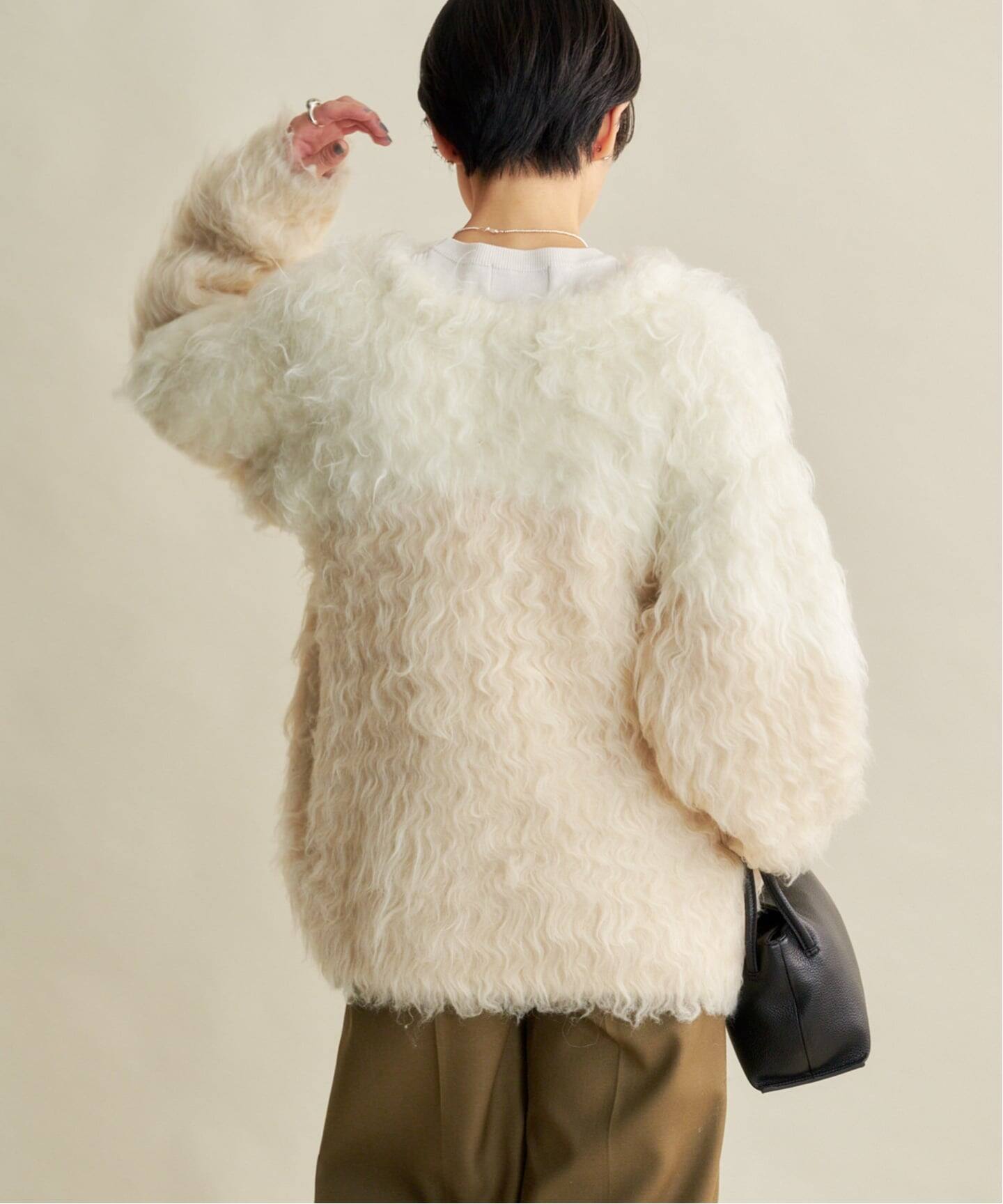 CLANE BI COLOR SHAGGY KNIT CARDIGAN（ニット／セーター）｜BOICE