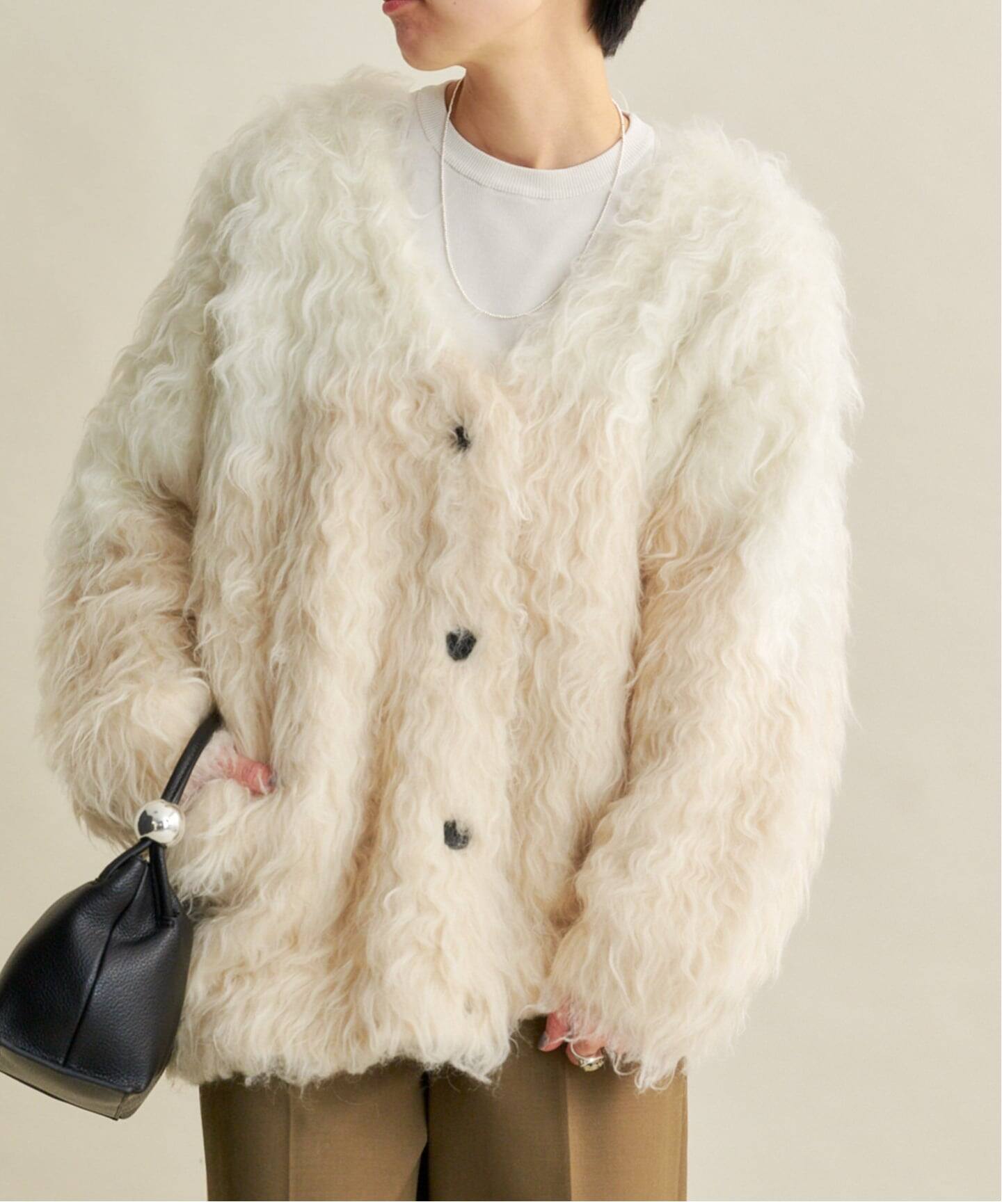 CLANE BI COLOR SHAGGY KNIT CARDIGAN（ニット／セーター）｜BOICE