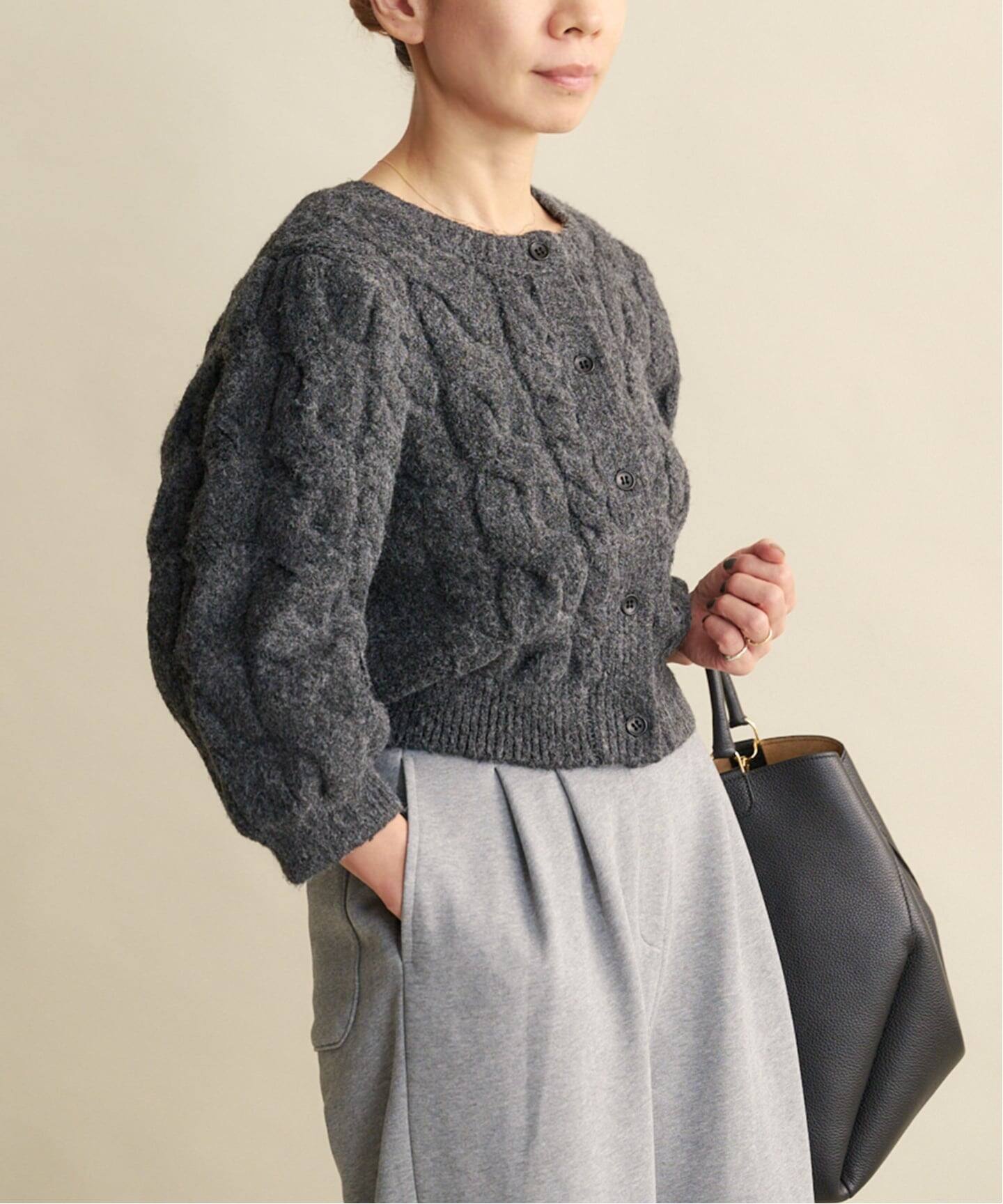 トップス anuke Halfsleeve Cable Cardigan ànuke online store（アンヌーク） / Halfsleeve Cable