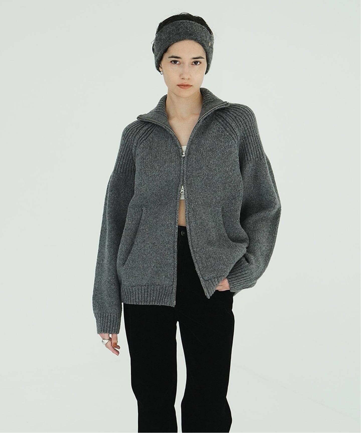 CLANE POCKET ZIP KNIT TOPS（ニット／セーター）｜BOICE FROM