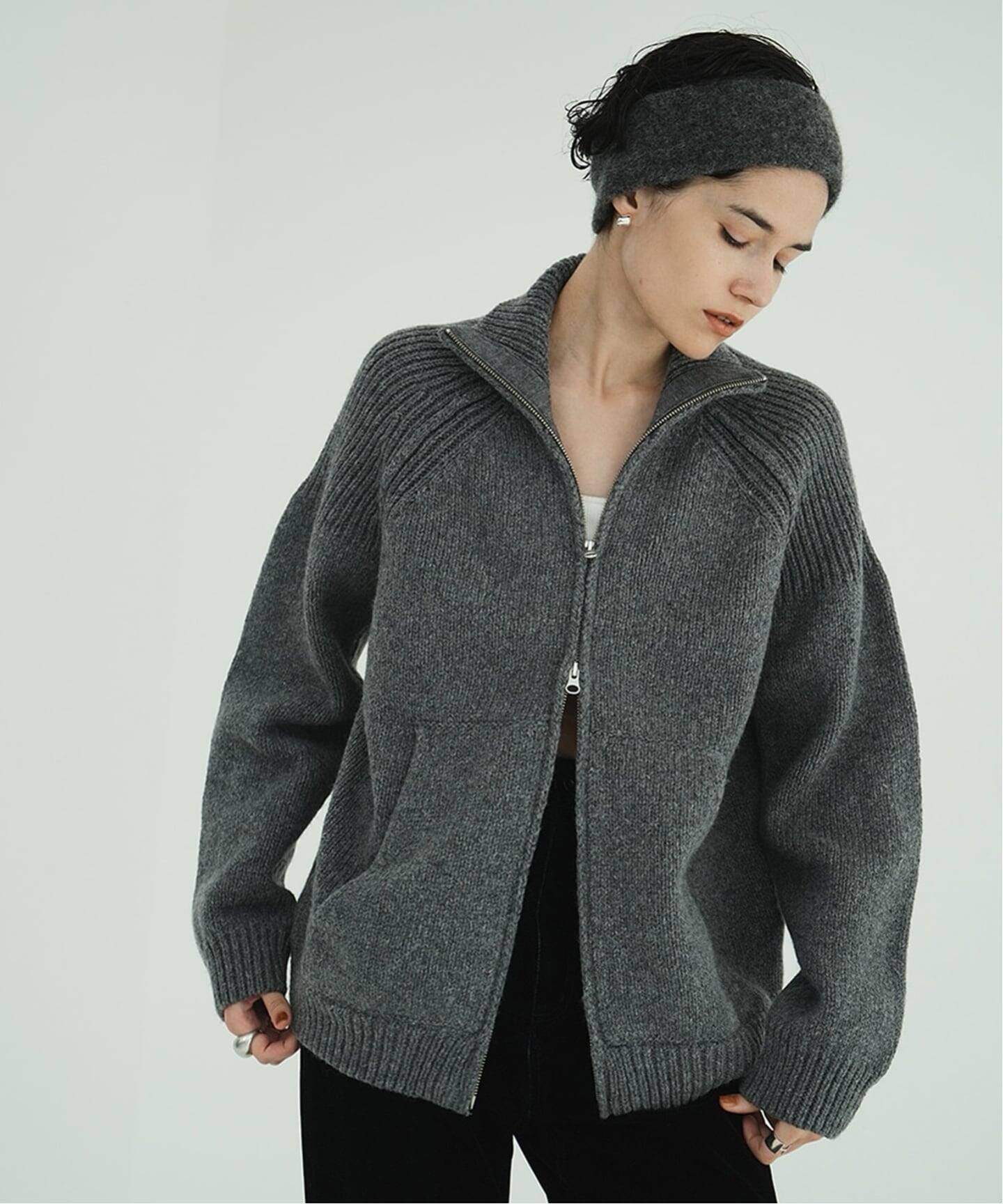 CLANE POCKET ZIP KNIT TOPS（ニット／セーター）｜BOICE FROM