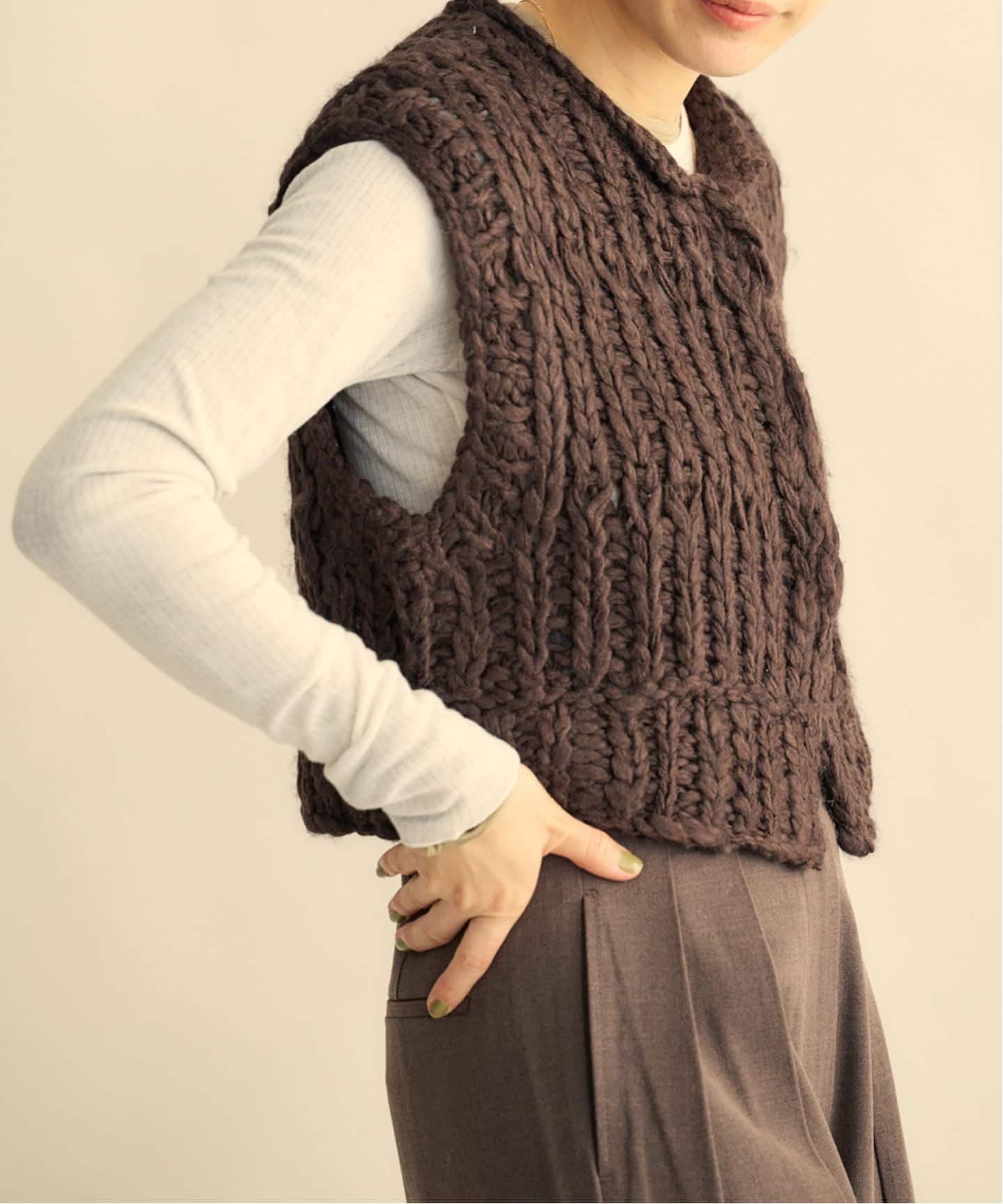 TODAYFUL Mix Handknit Vest（ベスト）｜BOICE FROM BAYCREW'S（ボイス