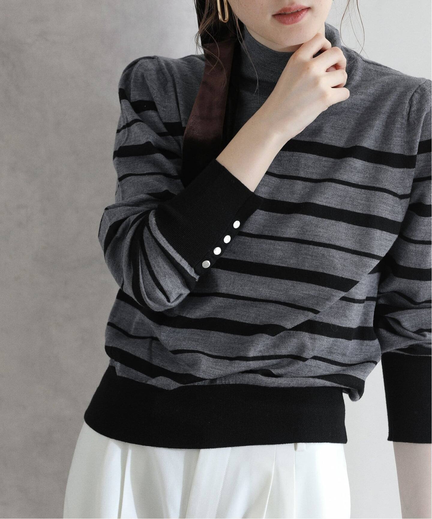 洗える】ウォッシャブルウールフレンチボーダーニット（ニット