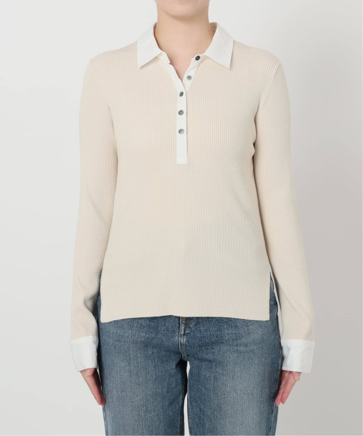 洗える】襟カフスドッキングニット（ニット／セーター）｜La Totalite