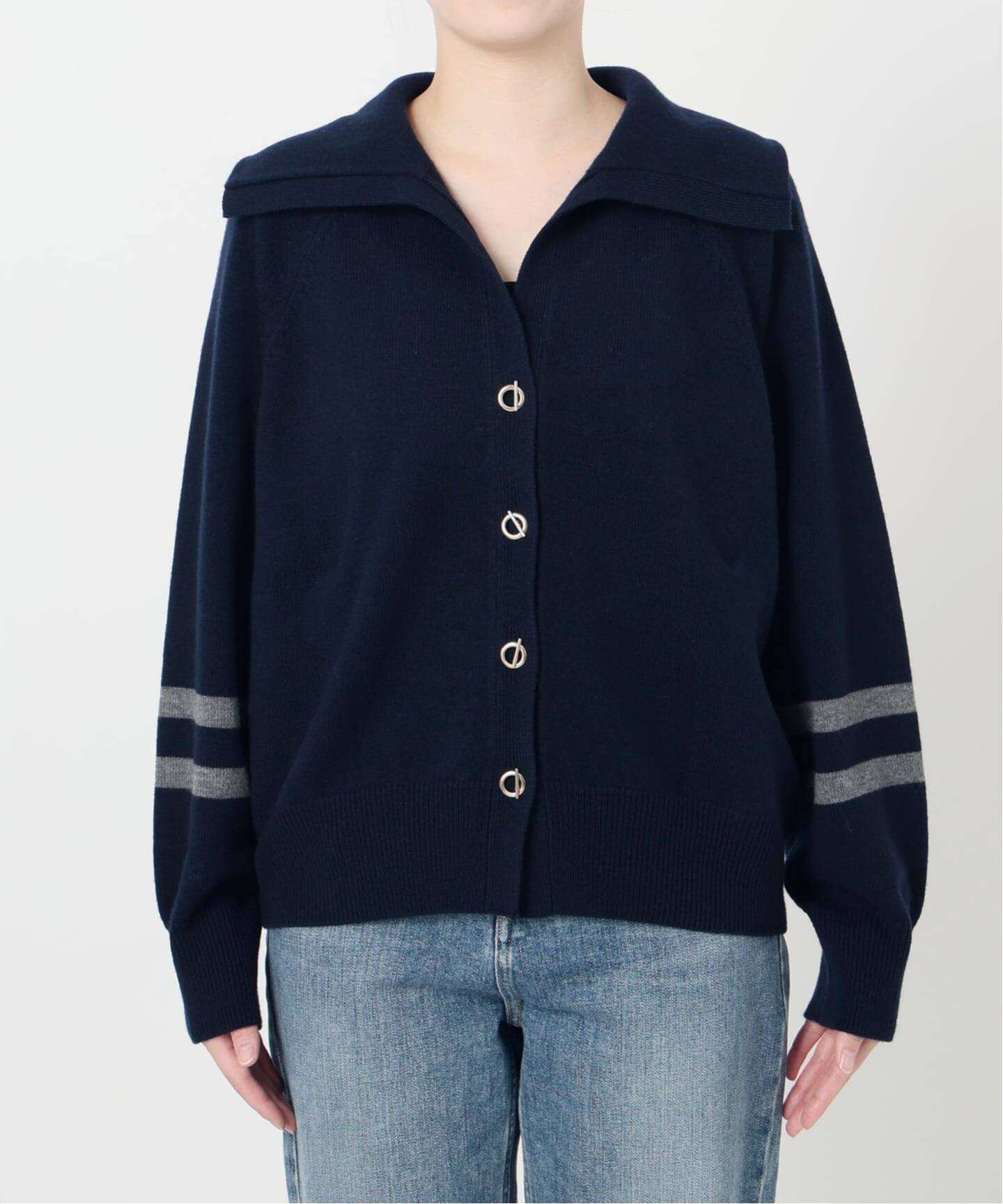 メリノウールビッグカラーカーディガン（カーディガン）｜La Totalite