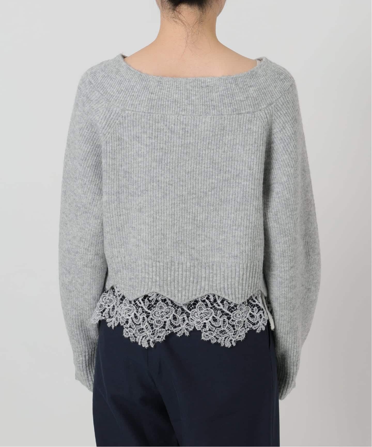 洗える】オフネックレースニット（ニット／セーター）｜La Totalite