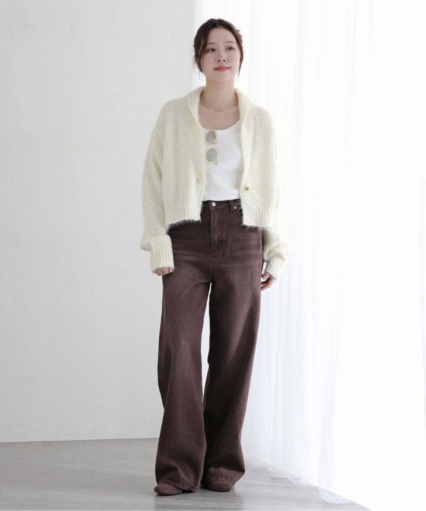 洗える】ポップヤーンボレロカーディガン（カーディガン）｜La