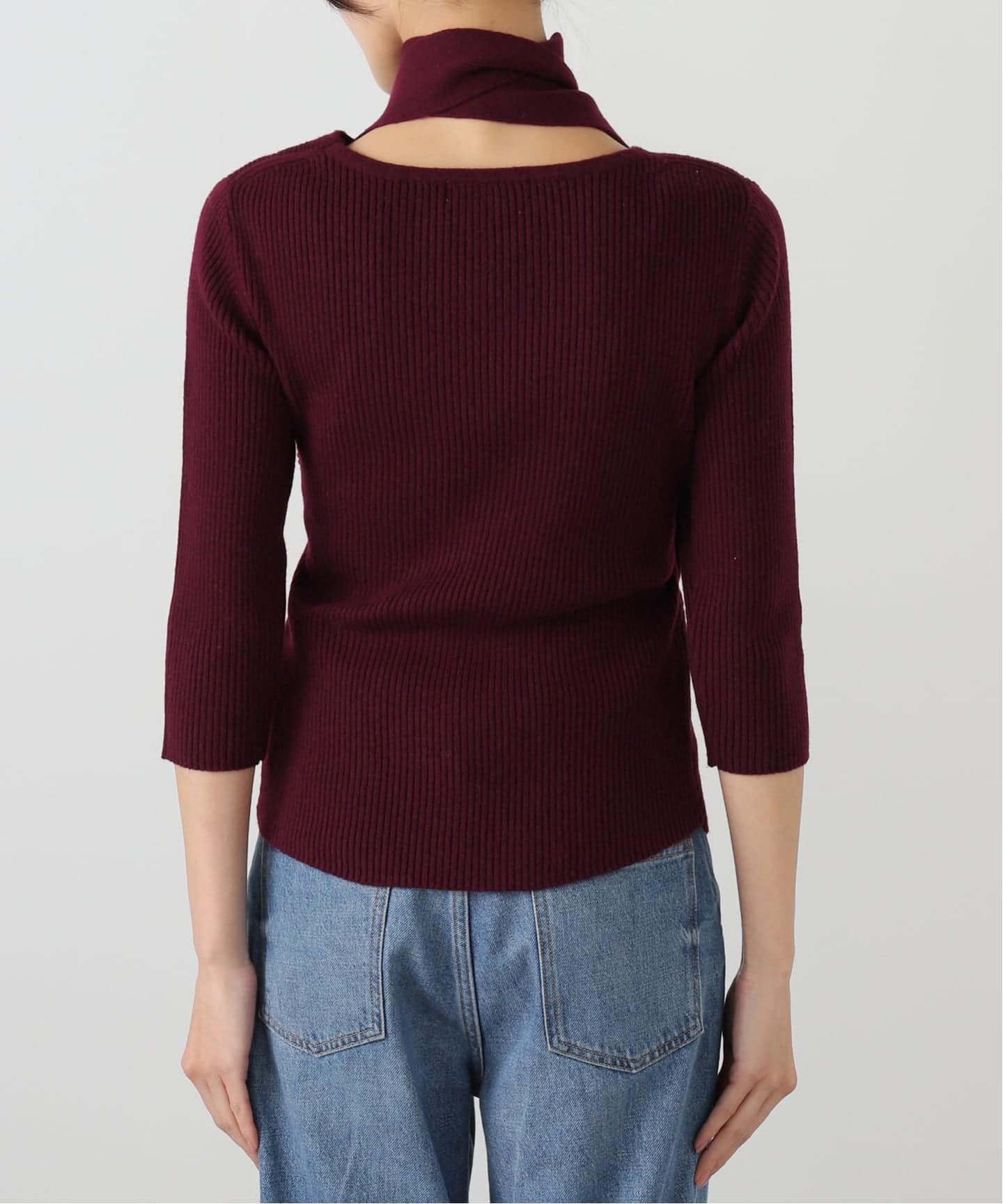 洗える】リブカシュクールプルオーバー（ニット／セーター）｜La