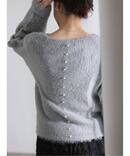 《WEB限定》【洗える】ファーバックパール長袖プルオーバー