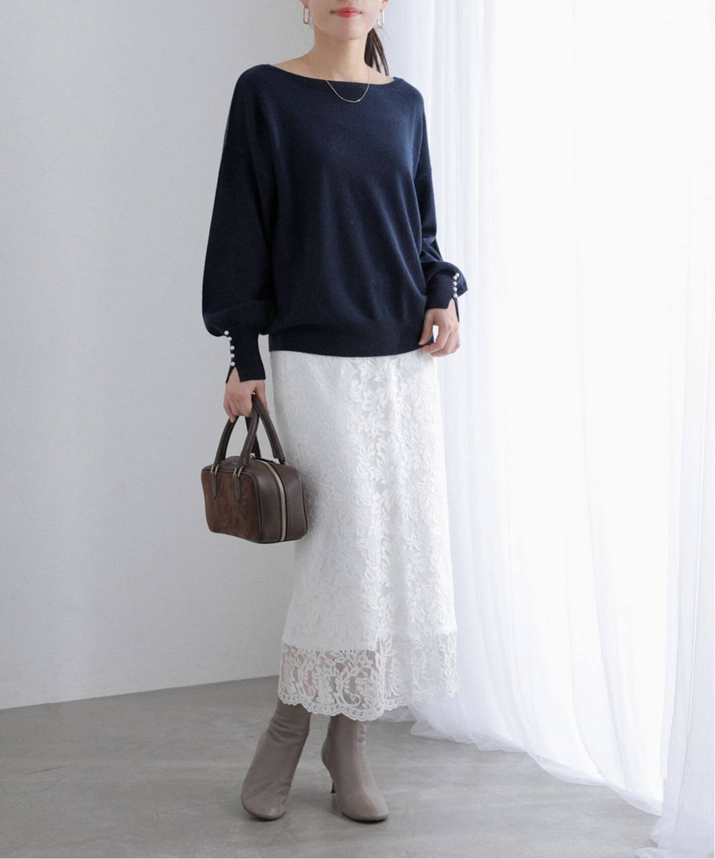 ウールカシミヤパールニットプルオーバー（ニット／セーター）｜La