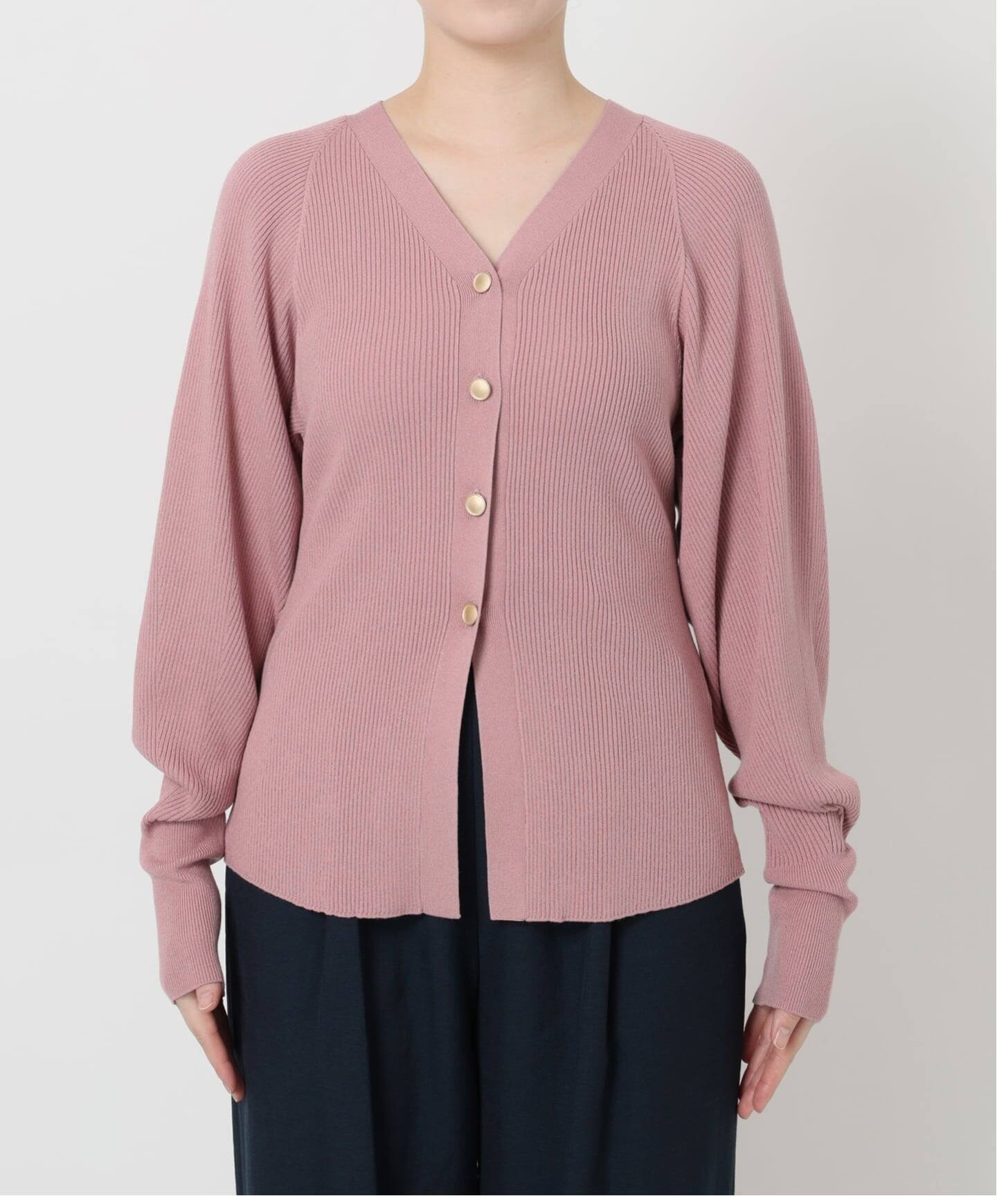 洗える】Vネックシルエットカーディガン（カーディガン）｜La Totalite