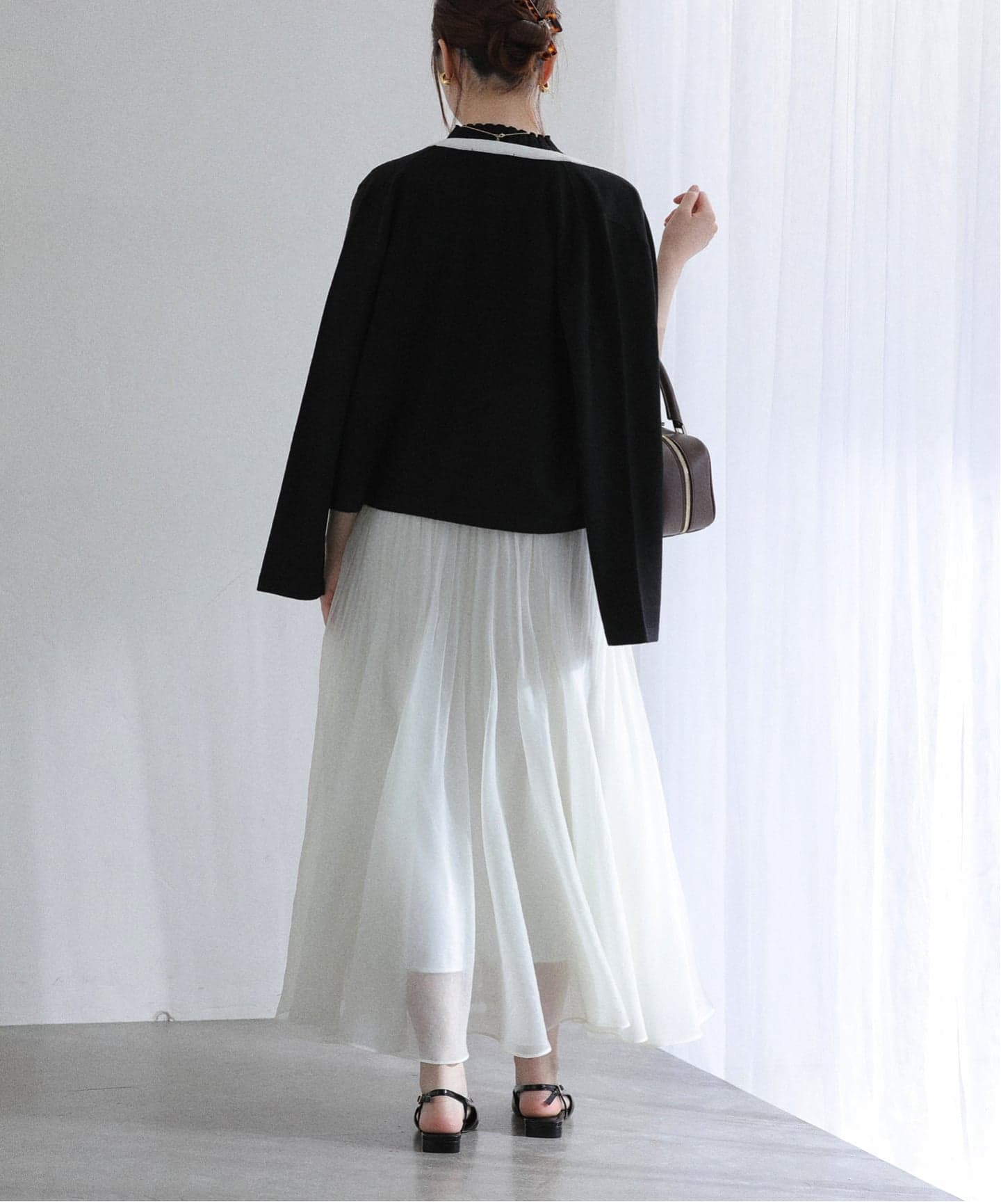 洗える】バイカラーアンサンブルカーディガン（カーディガン）｜La