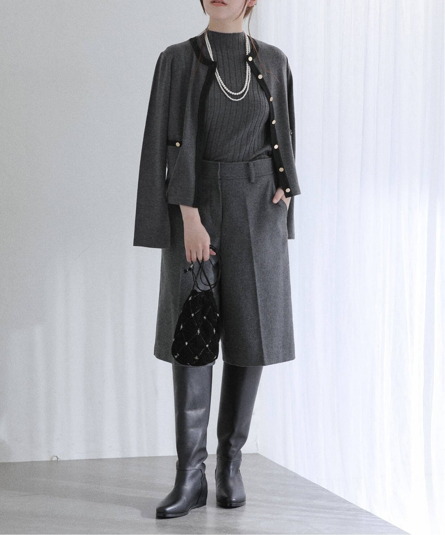 洗える】バイカラーアンサンブルカーディガン（カーディガン）｜La